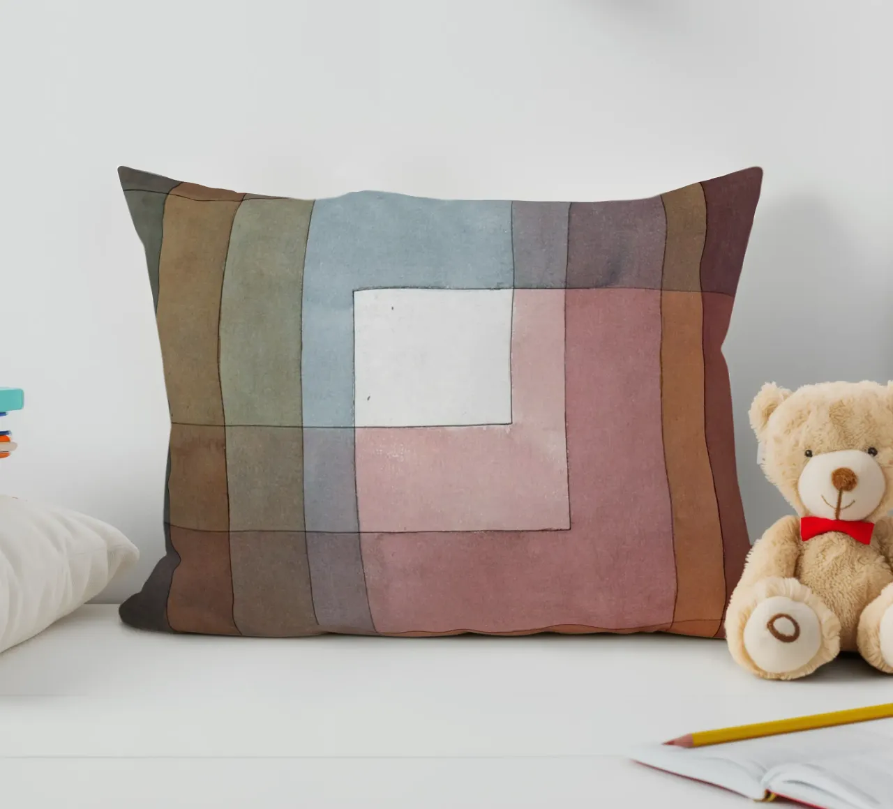 Paul Klee - Bianco colorato polifonicamente cuscino da Timeless Artworks