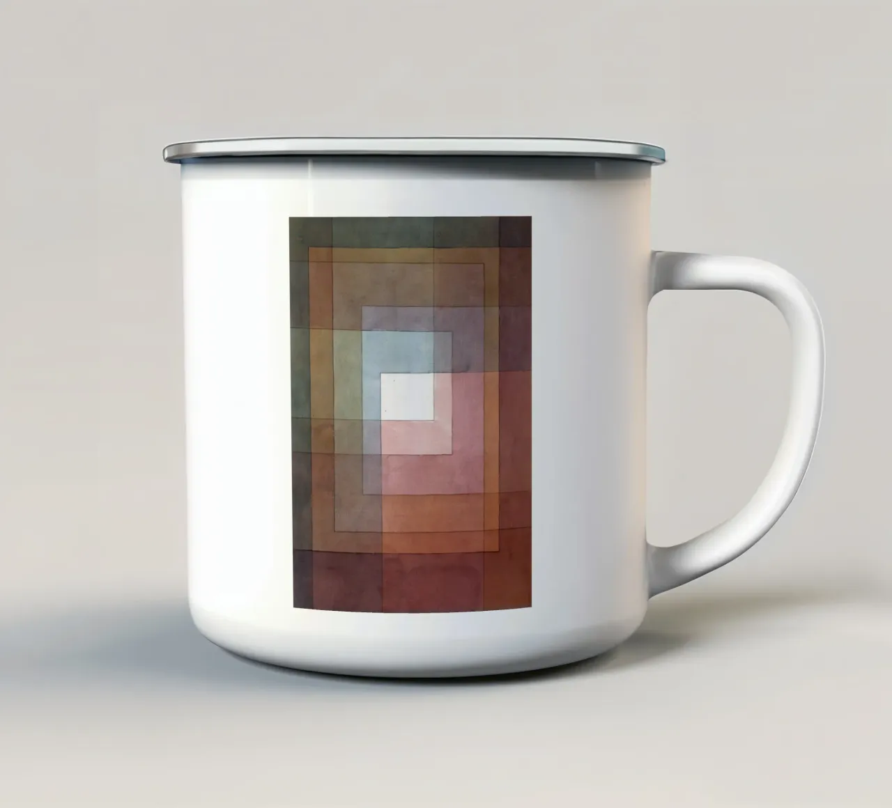 Paul Klee - Bianco colorato polifonicamente tazza in smalto da Timeless Artworks