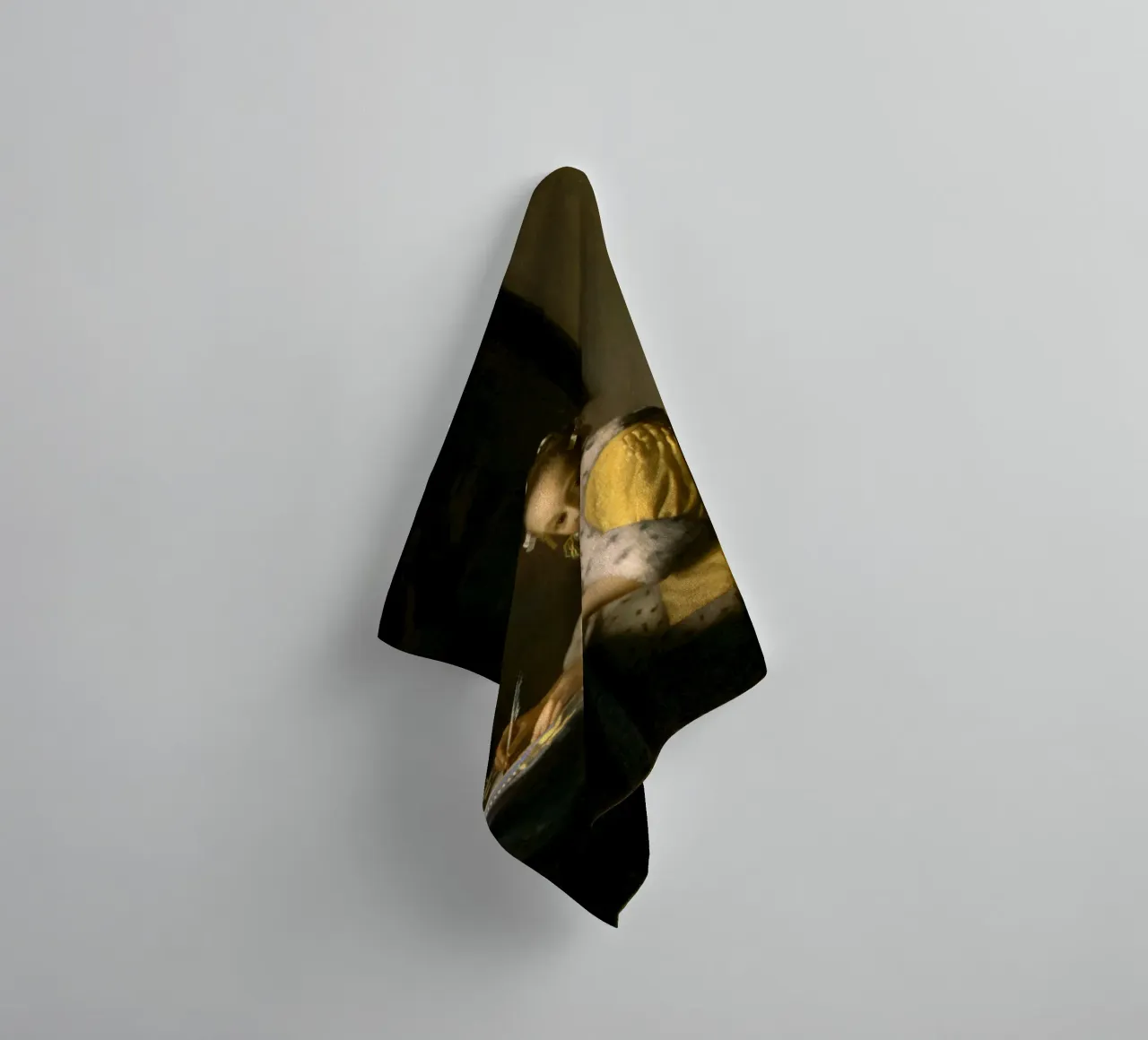 Lo scrittore di lettere in giallo - Eleganza senza tempo di Vermeer asciugamano da bagno da Little Art Histories
