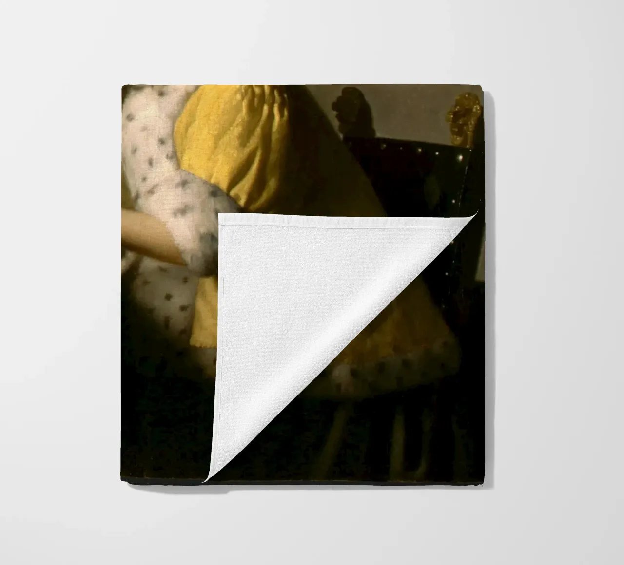 Lo scrittore di lettere in giallo - Eleganza senza tempo di Vermeer telo mare da Little Art Histories