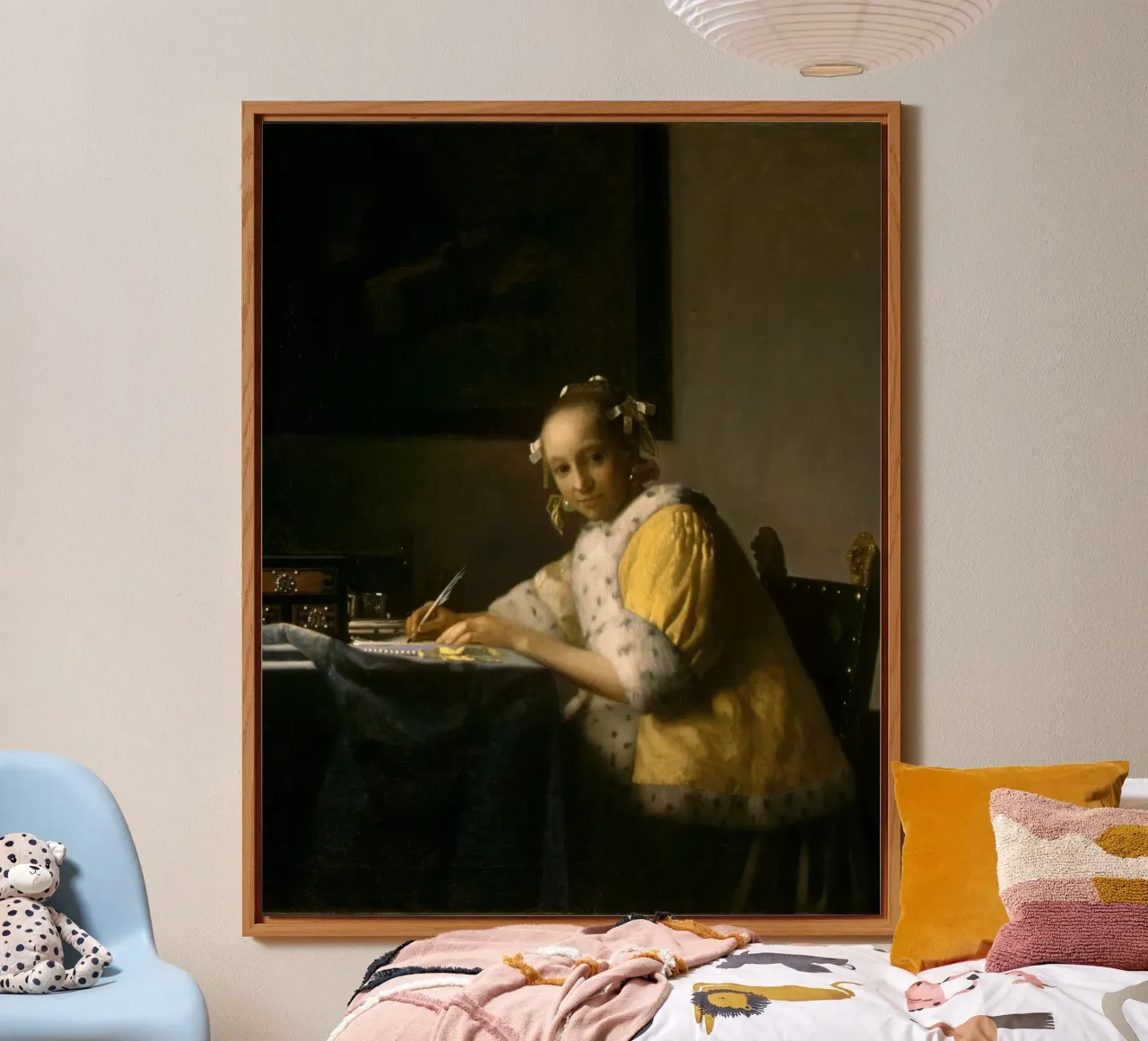 La correspondante en jaune - L'élégance intemporelle de Vermeer panneau forex de Little Art Histories