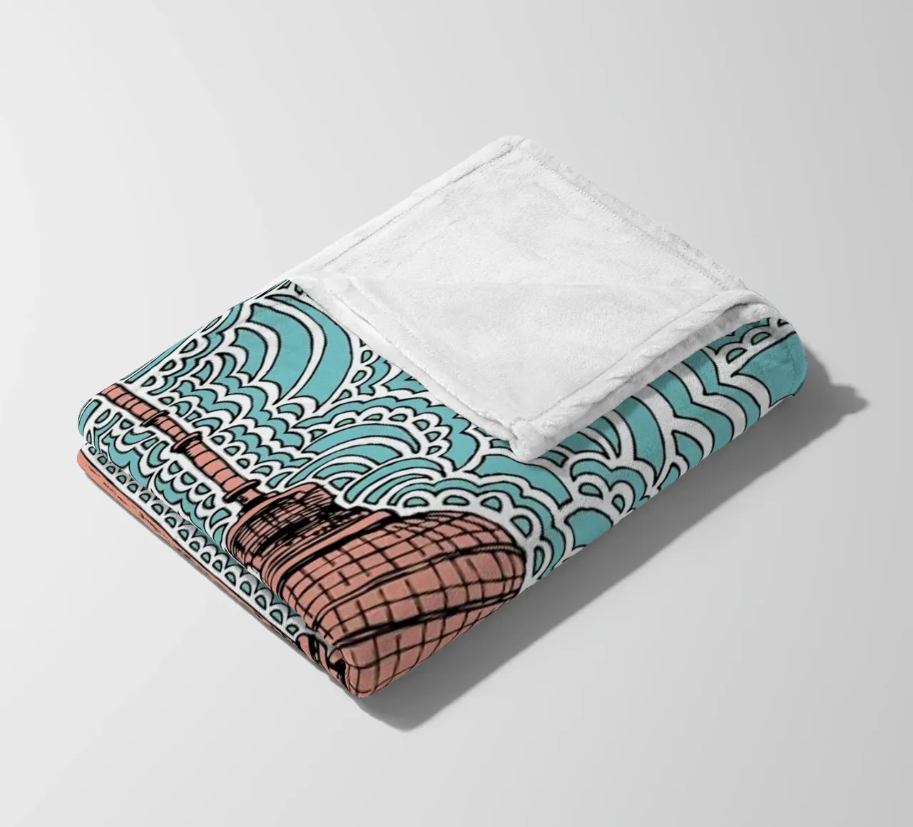 Blue Fernsehturm Drawing Meditation coperta in pile da KP Design