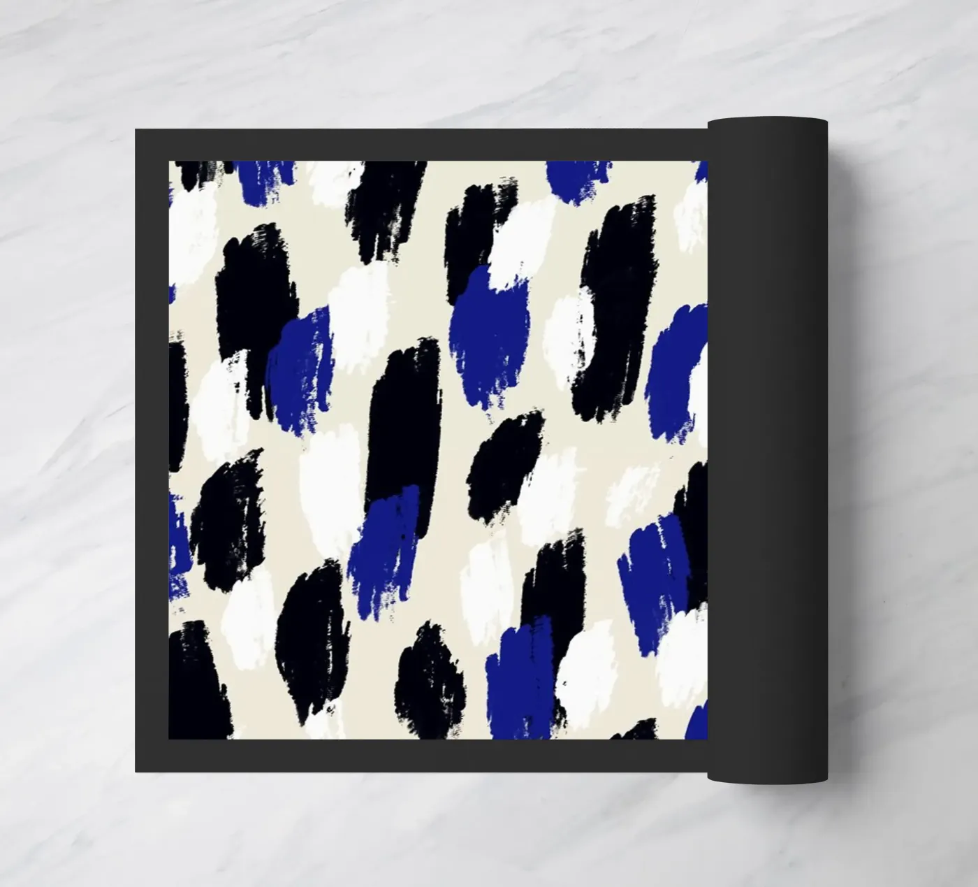 Pattern Blue Black White doormat by treechild