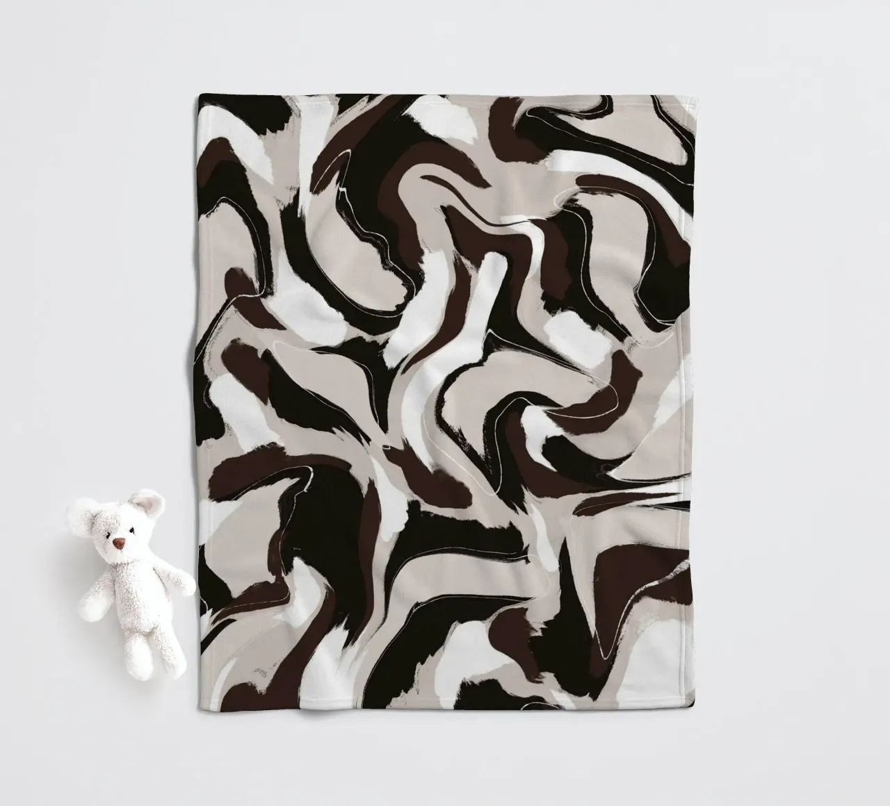 Pattern Brown White Fleecedecke von treechild