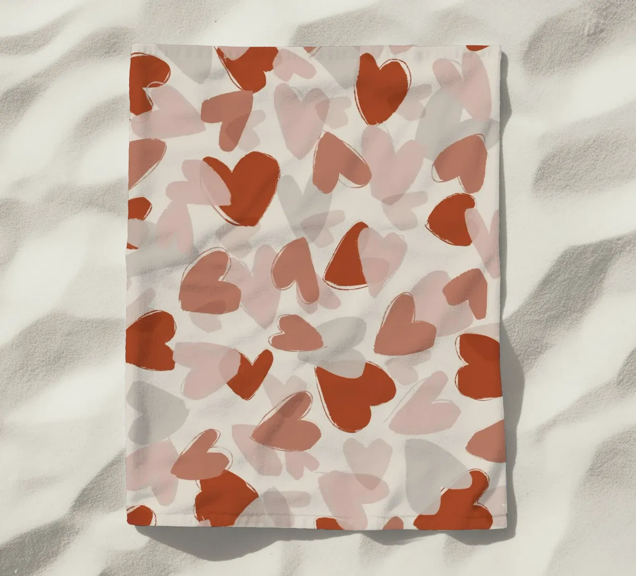 Pastel Hearts Pattern telo mare da treechild