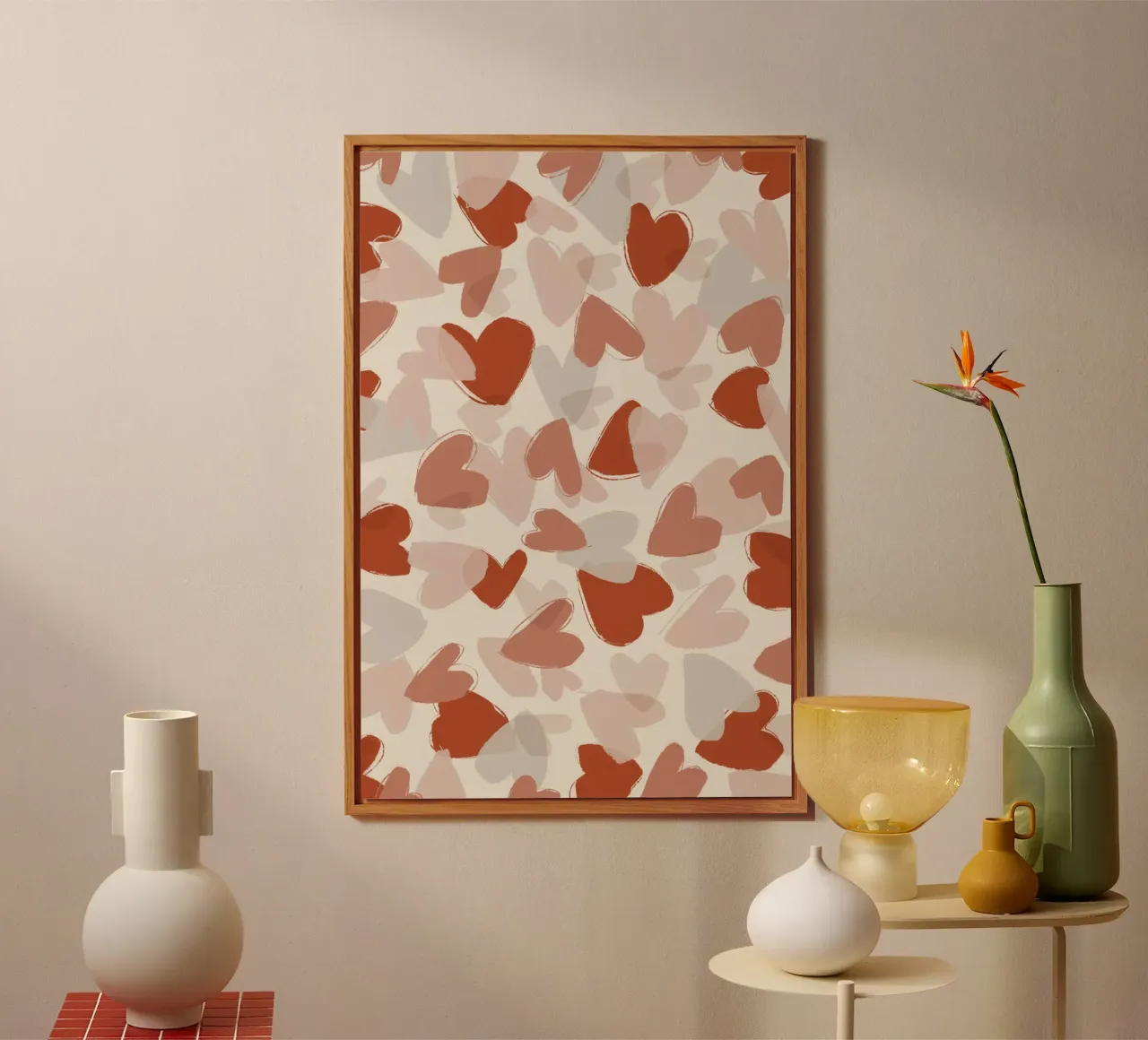Pastel Hearts Pattern alluminio dibond da treechild