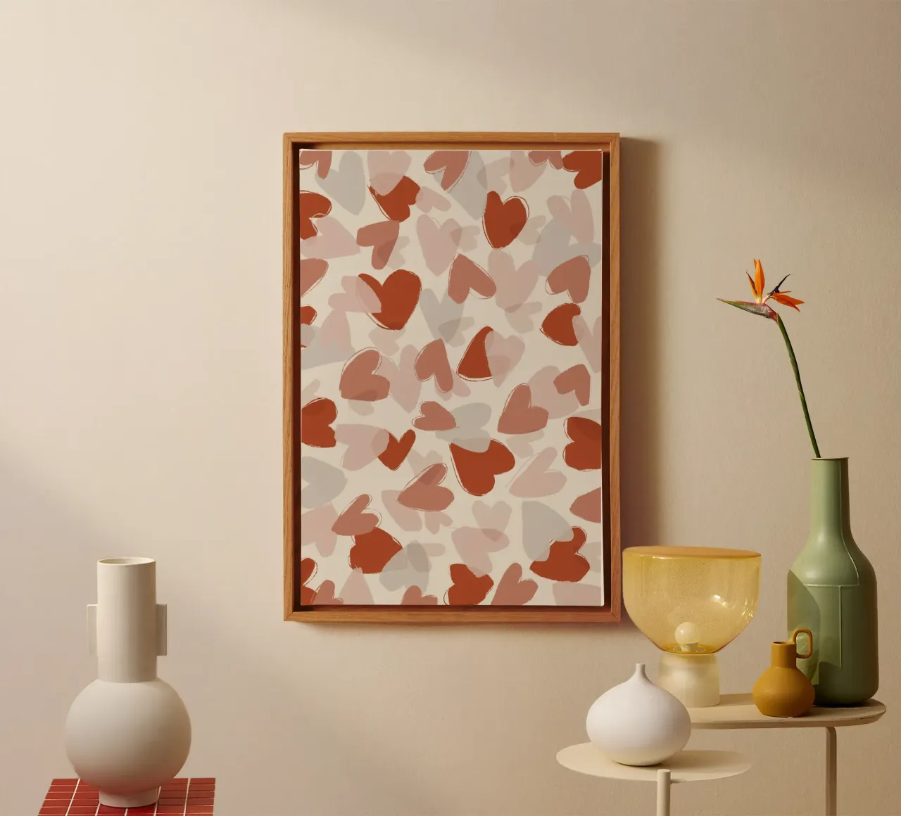 Pastel Hearts Pattern canvas by treechild