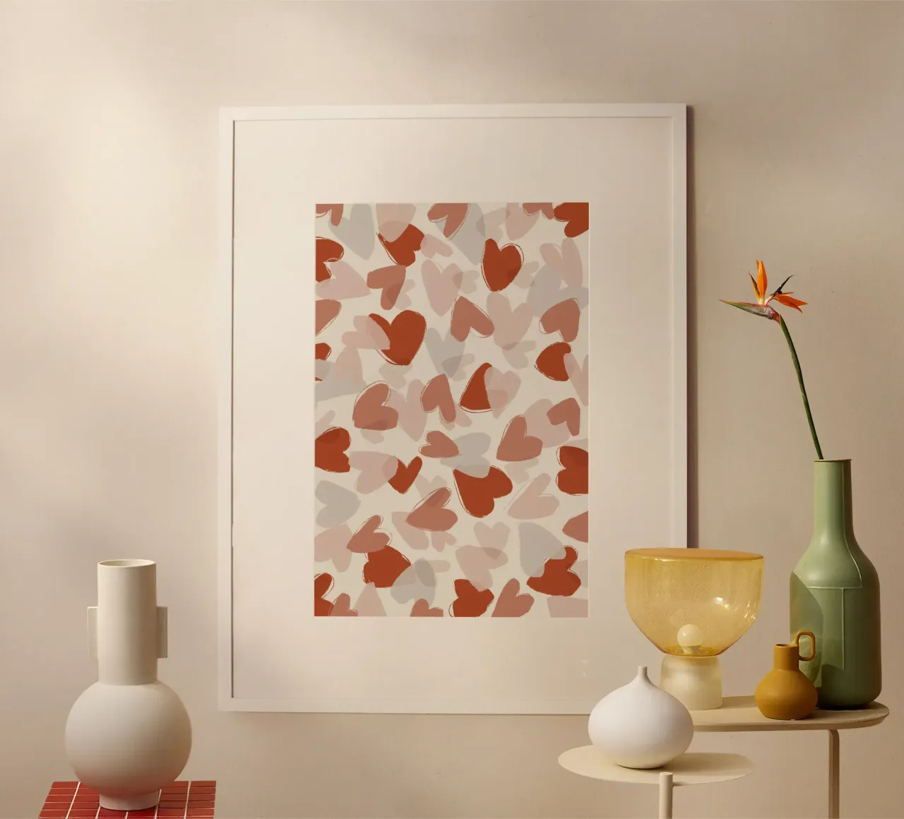Pastel Hearts Pattern carta hahnemühle da treechild