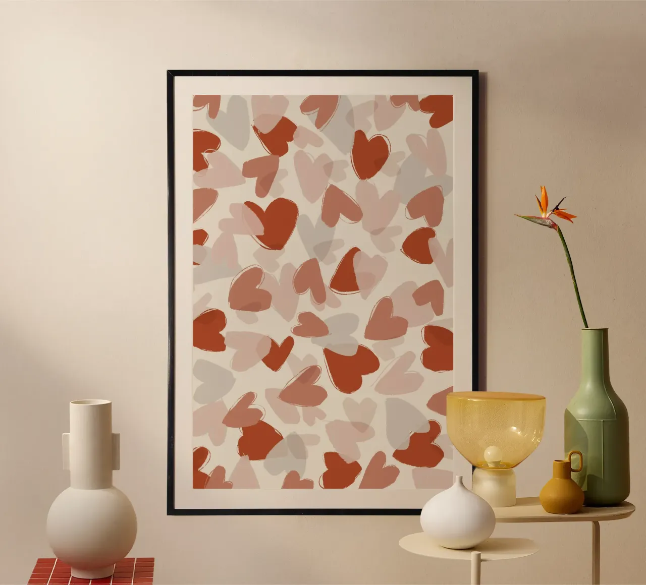 Pastel Hearts Pattern carta hahnemühle da treechild