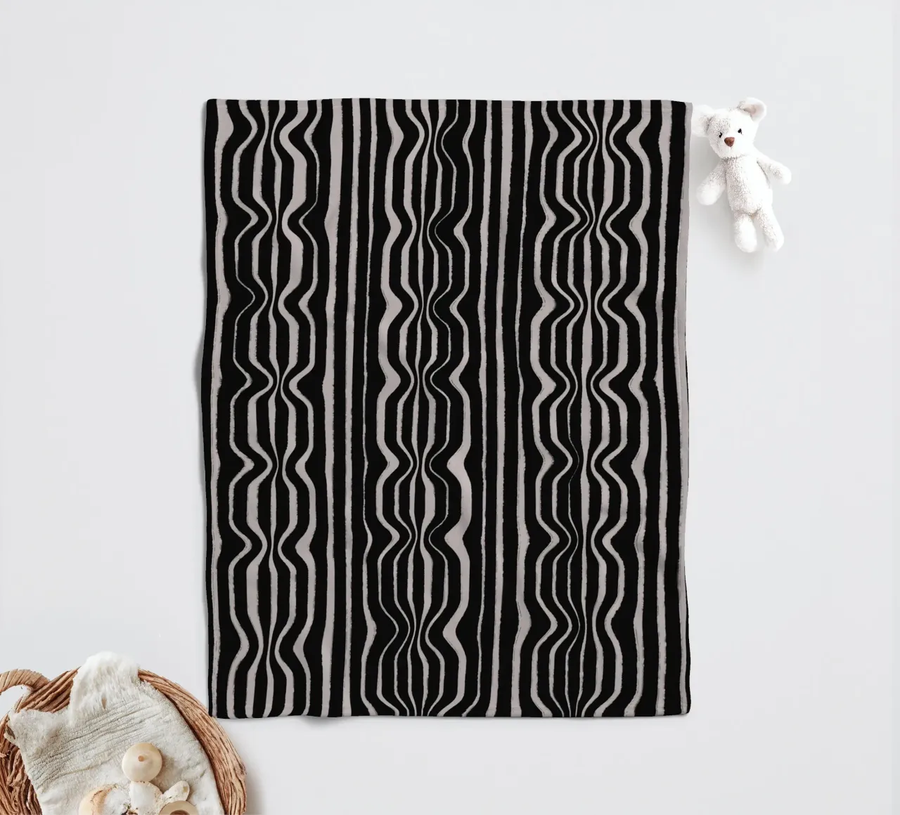 Black And White Pattern manta de franela de treechild