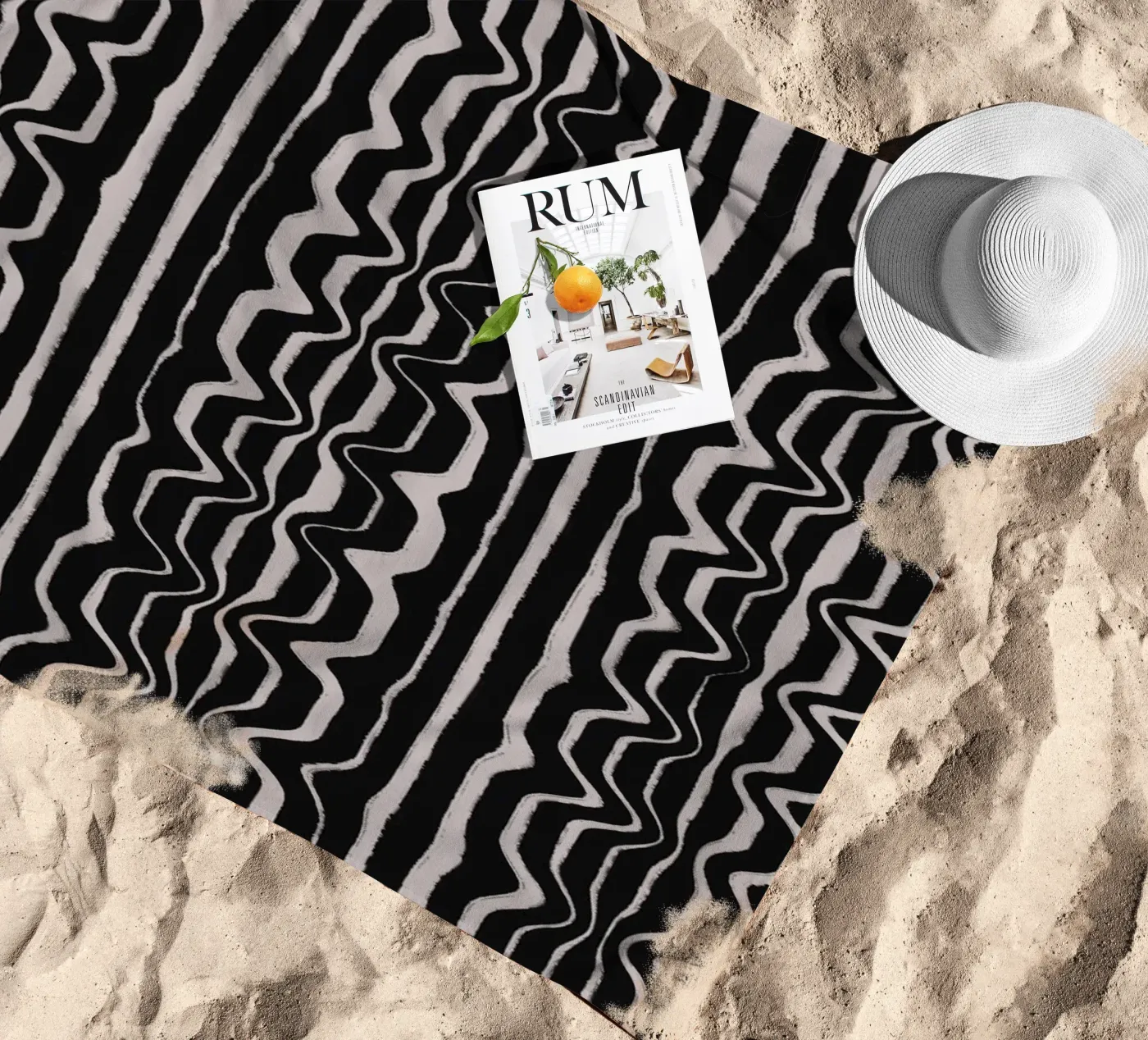 Black And White Pattern telo mare da treechild