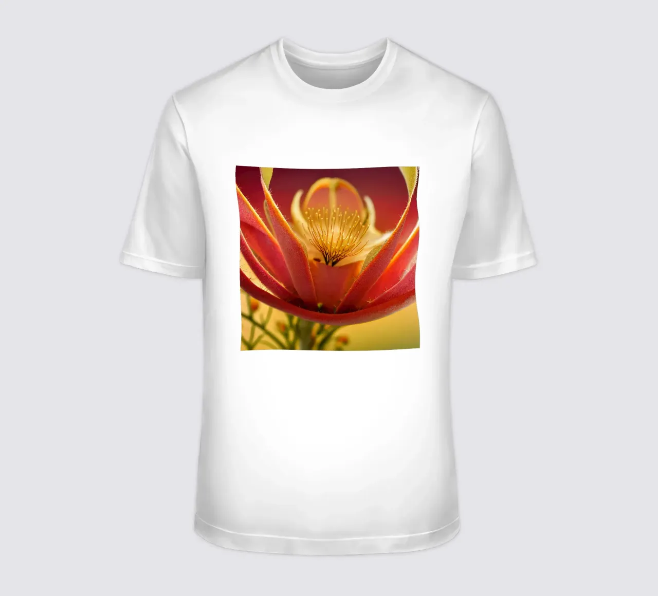 Macro fiore di papavero d'India messicano t-shirt da Bold Blooms