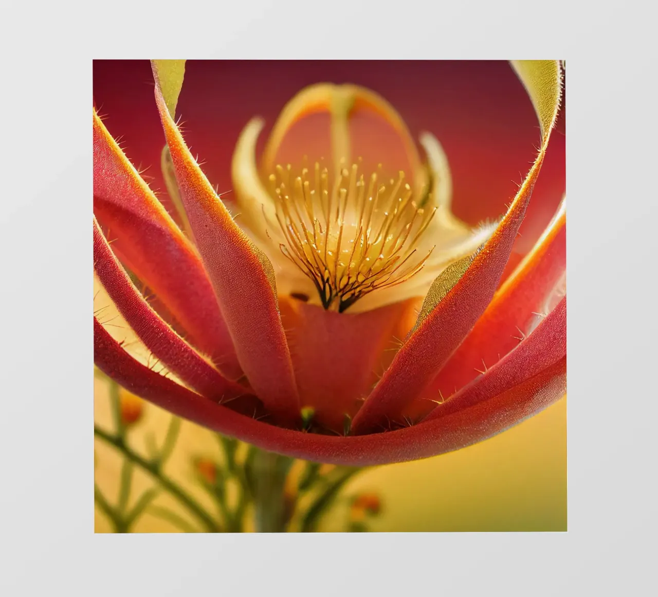 Macro fiore di papavero d'India messicano telo in pvc da Bold Blooms