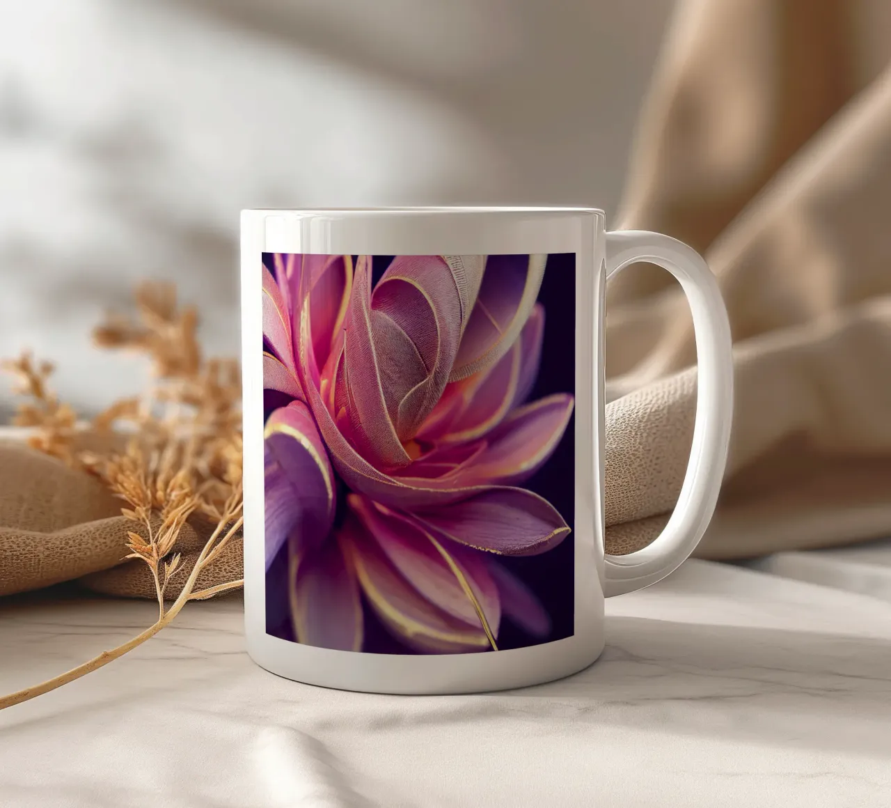 Macro Fiore di tuberosa messicano tazza in ceramica da Bold Blooms