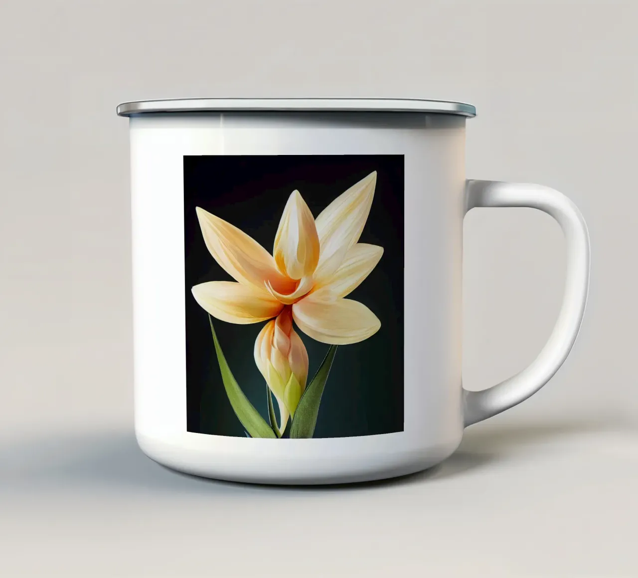 Macro Fiore di tuberosa messicano tazza in smalto da Bold Blooms