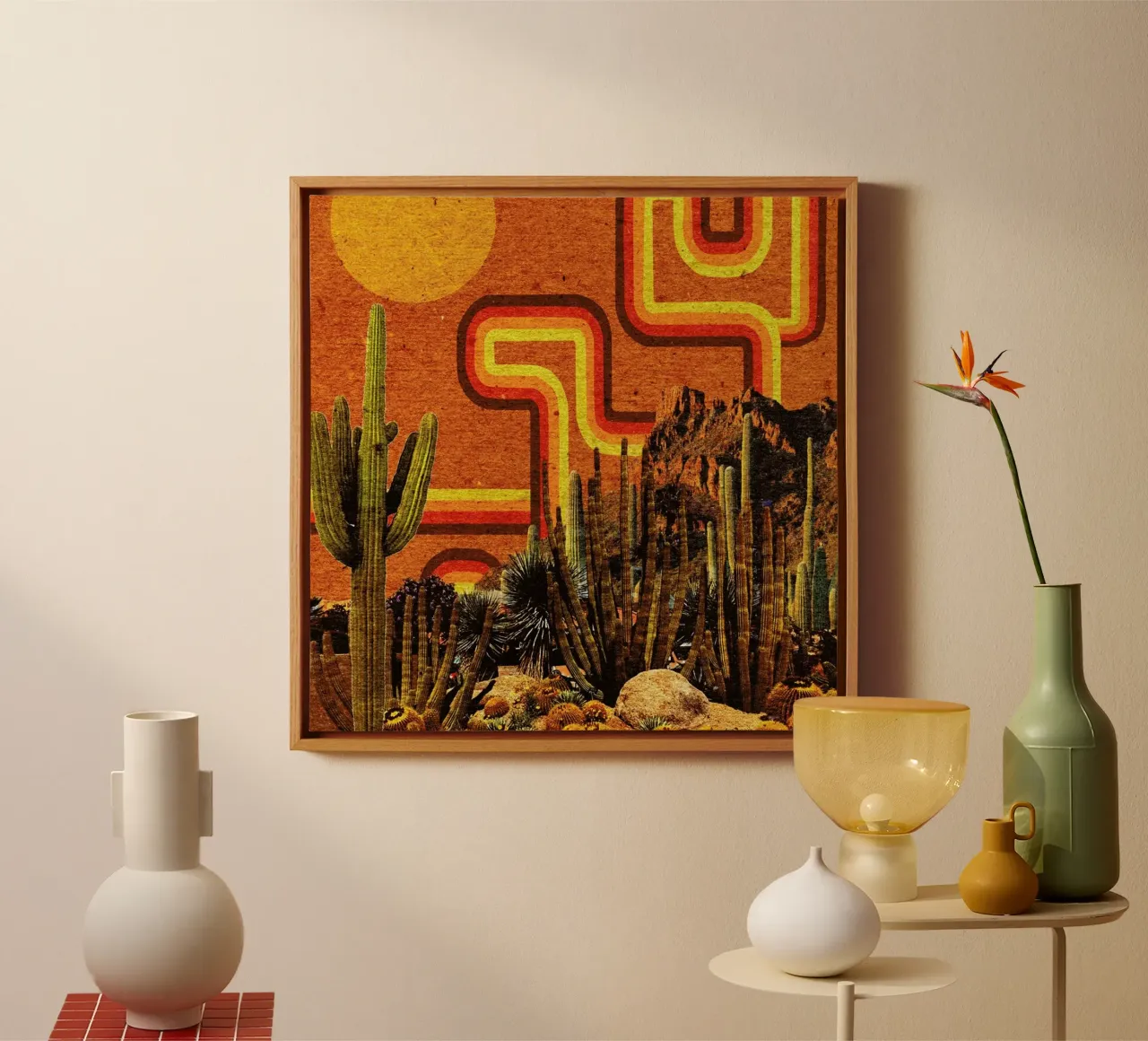 Desert Lines tela con Cornice a cassetta da Kris Tate