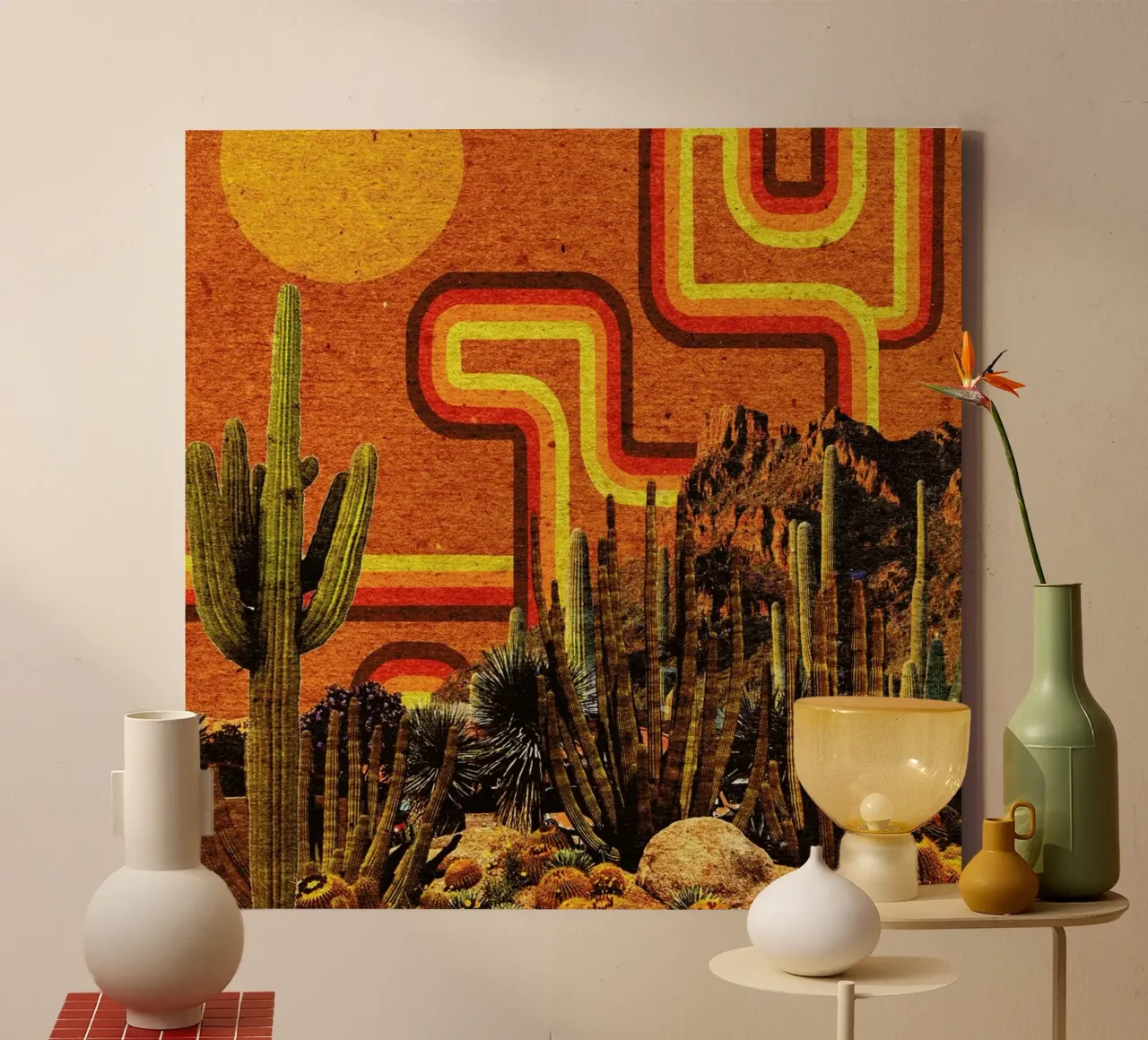 Desert Lines tela con Cornice a cassetta da Kris Tate