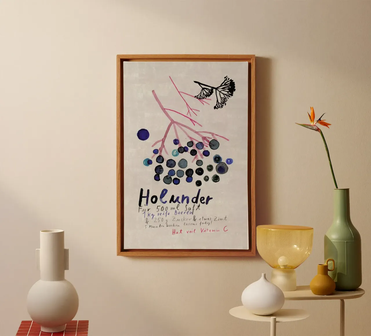 Hollunder canvas met Baklijst van Rinah Lang