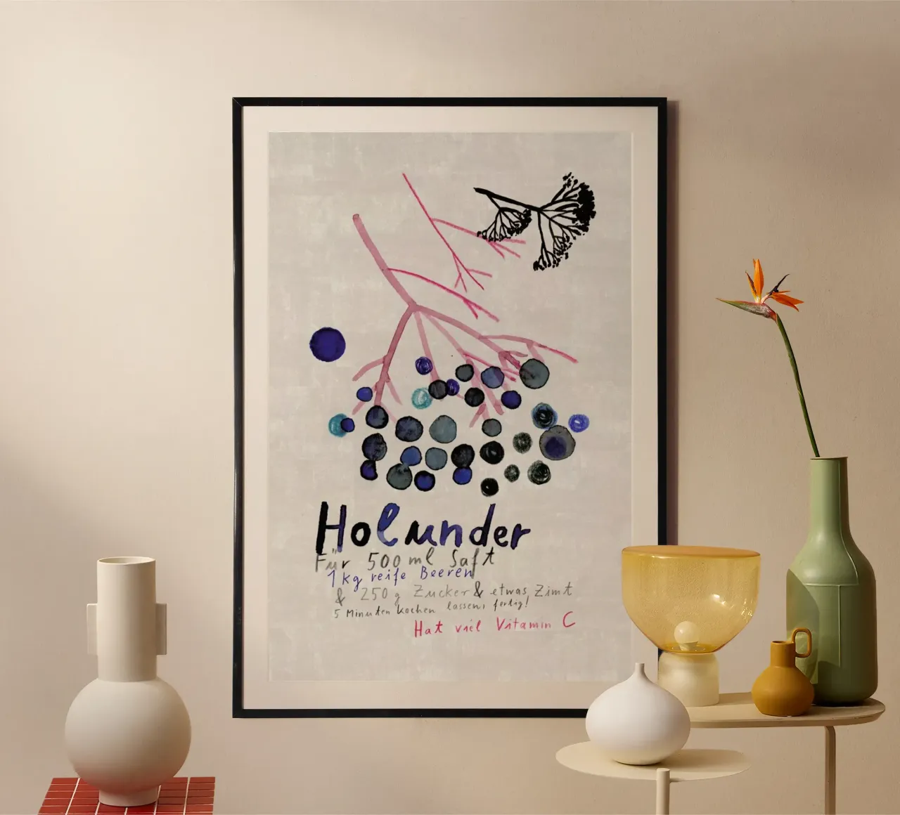 Hollunder poster con telaio in legno da Rinah Lang
