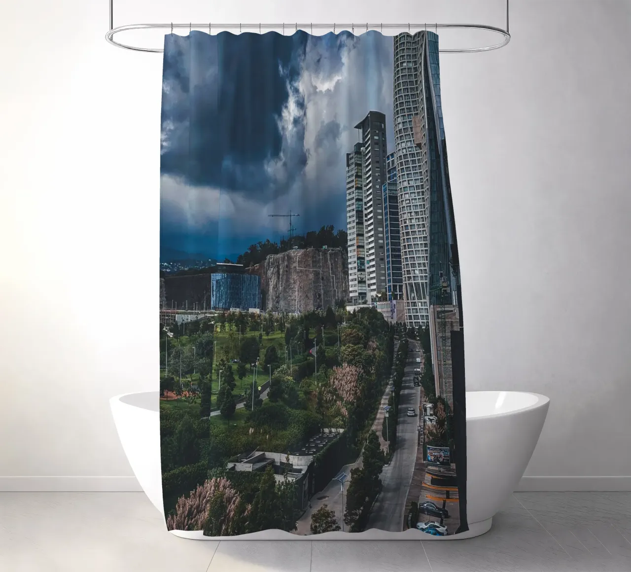47 City shower curtain by Bttn