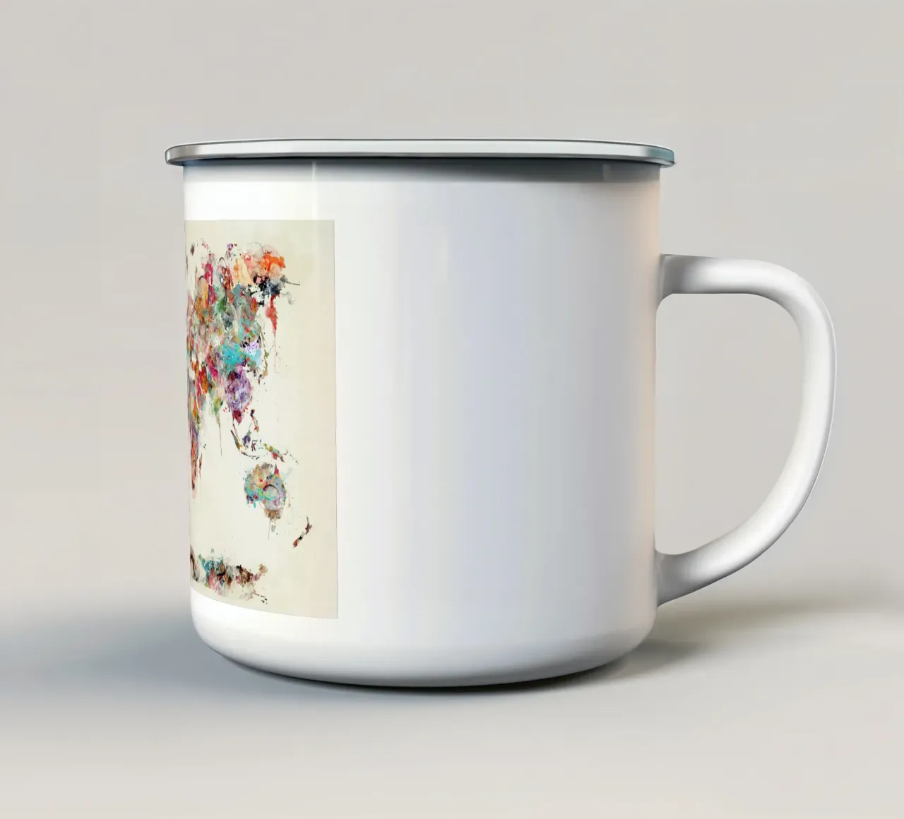 World Map Watercolor tazza in smalto da Brian Buckley