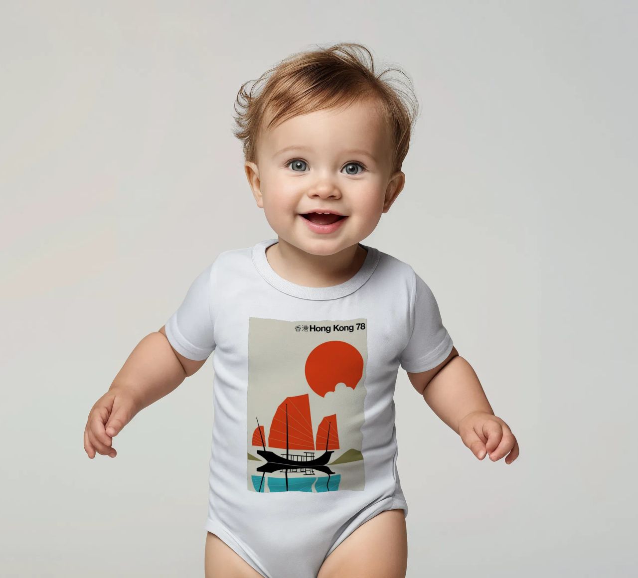Hong Kong 78 short-sleeve baby romper by Bo Lundberg