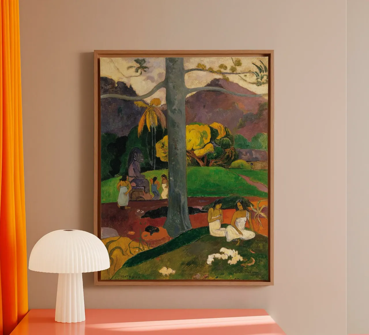 Paul Gauguin - Mata Mua tela con Cornice a cassetta da Timeless Artworks