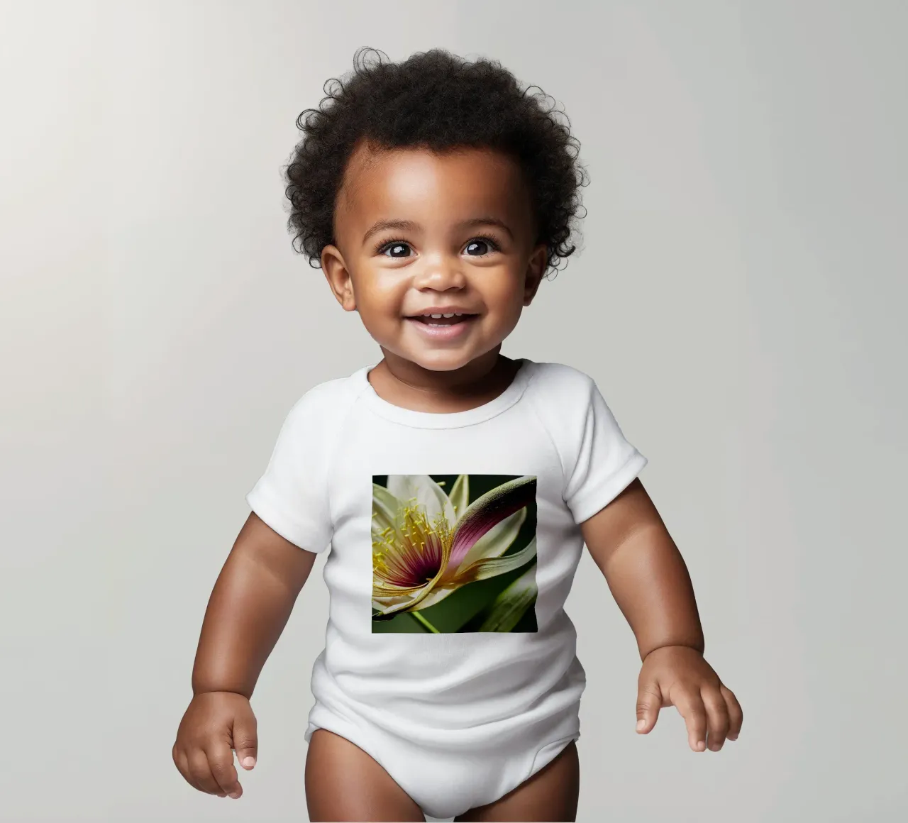 Macro fiore di giglio monsonico body neonato maniche corte da Bold Blooms