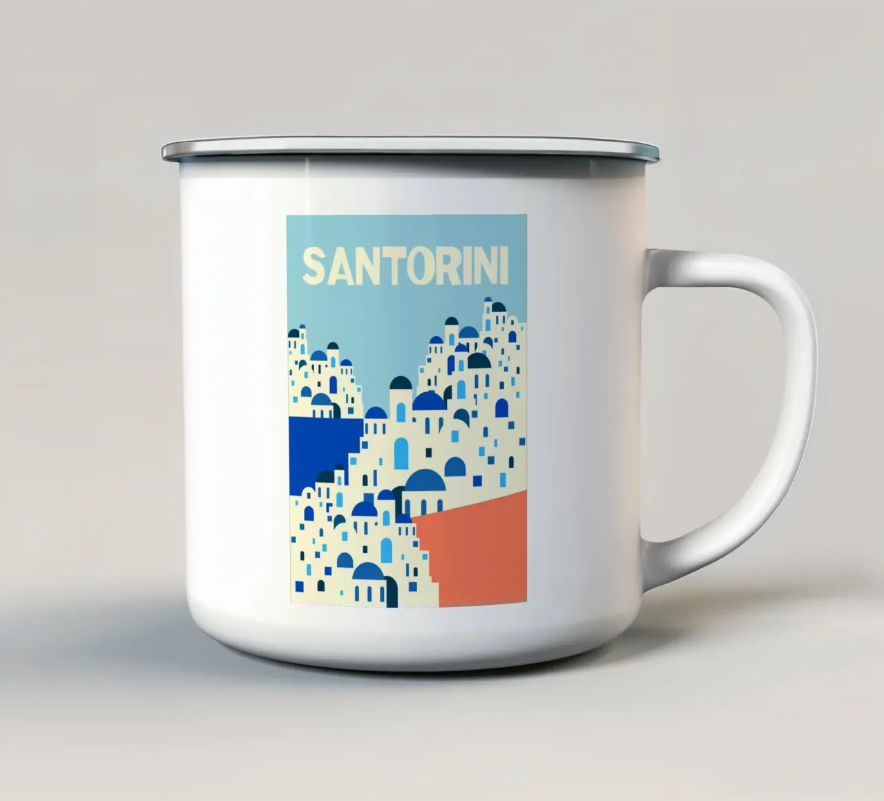 Santorini Summer tazza in smalto da susanapaz
