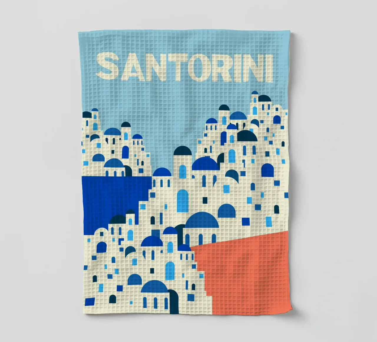 Santorini Summer canovaccio da cucina da susanapaz