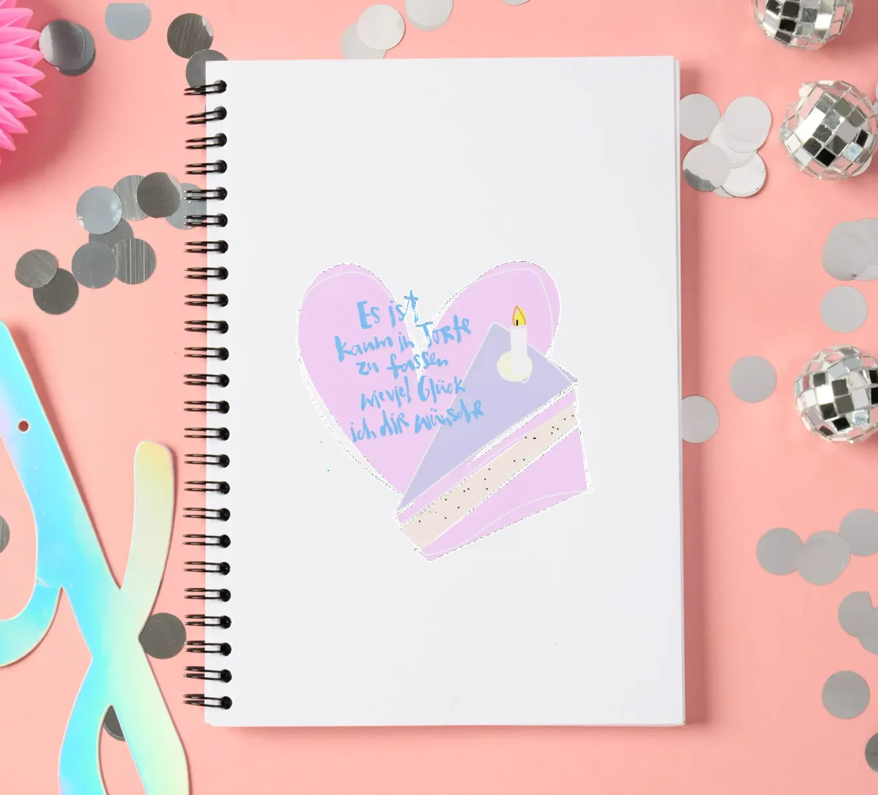 Kaum in Torte zu fassen spiral notebook by Brushmeetspaper