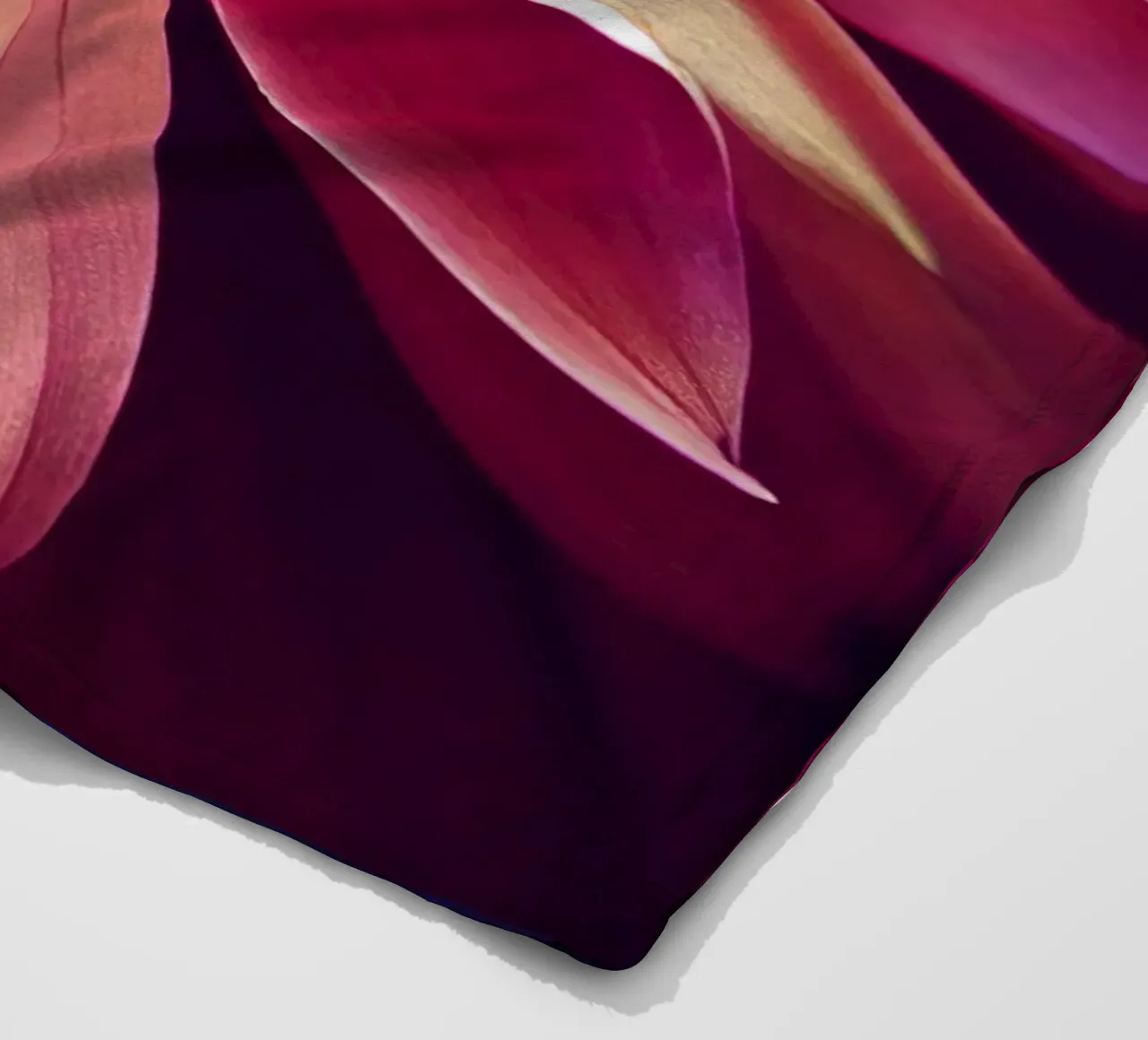 Macro Orange & Pink Dahlia Flower fleece blanket by Bold Blooms