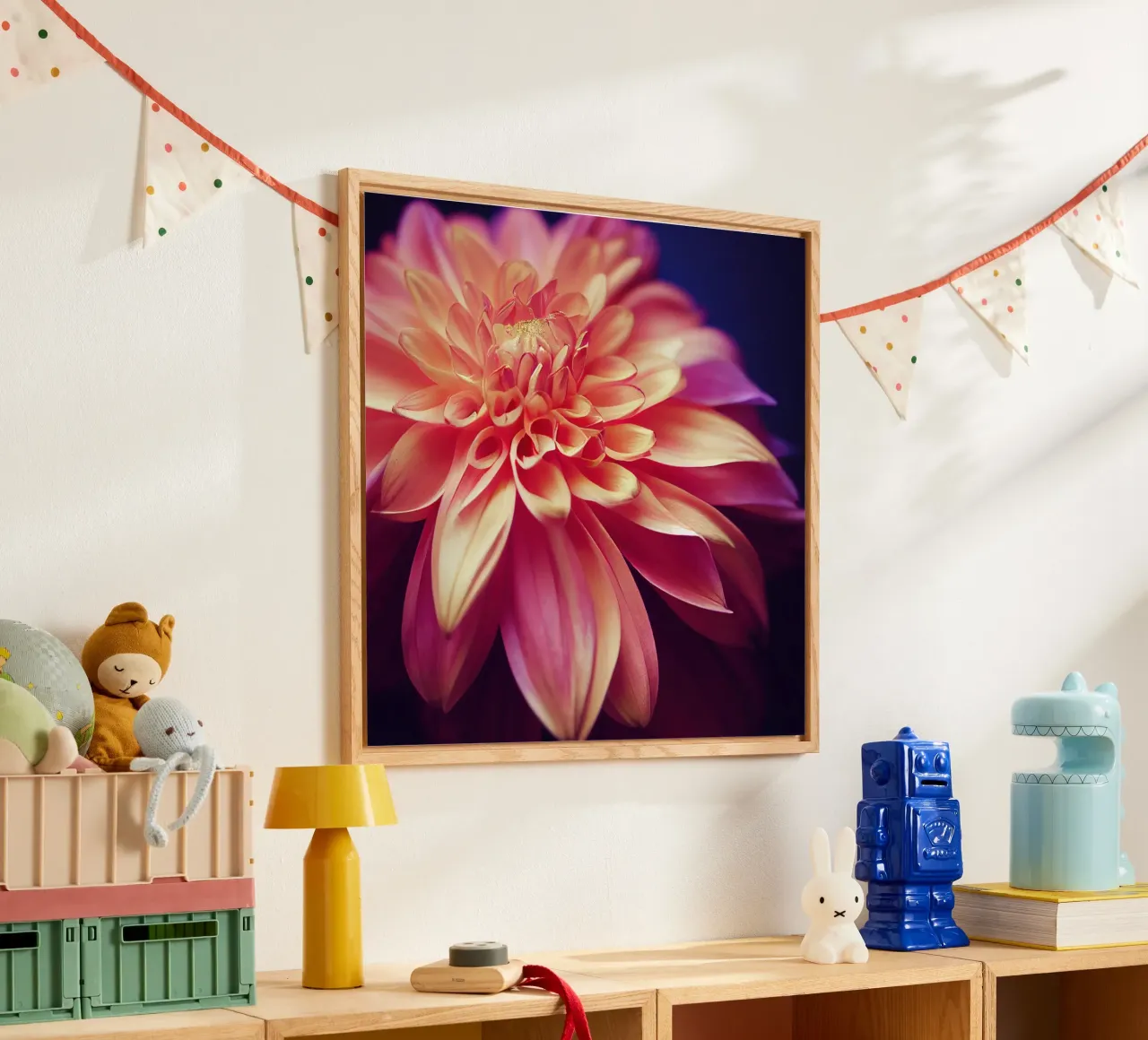 Macro Orange & Pink Dahlia Flower plexiglass da Bold Blooms