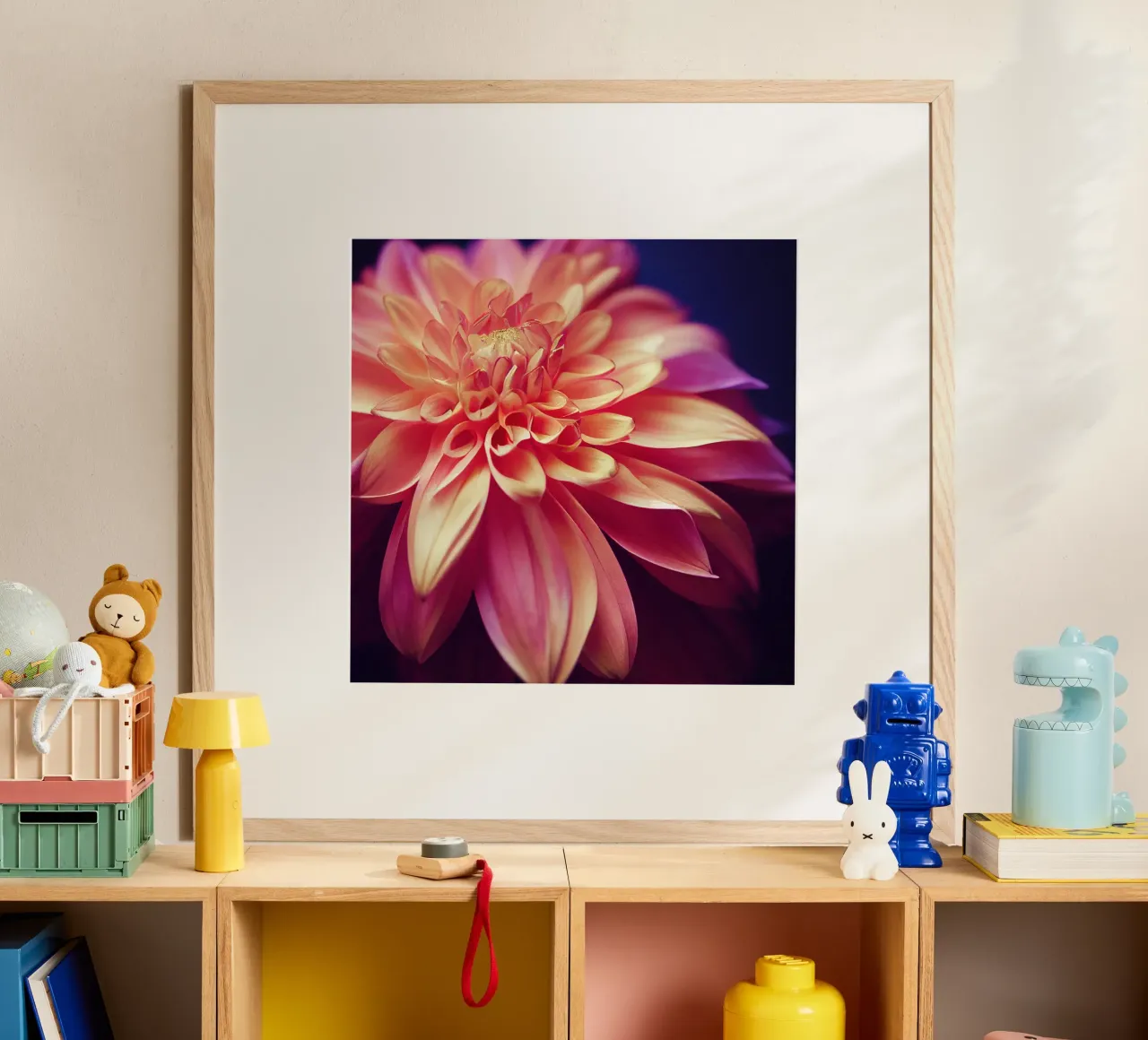 Macro Orange & Pink Dahlia Flower carta hahnemühle da Bold Blooms