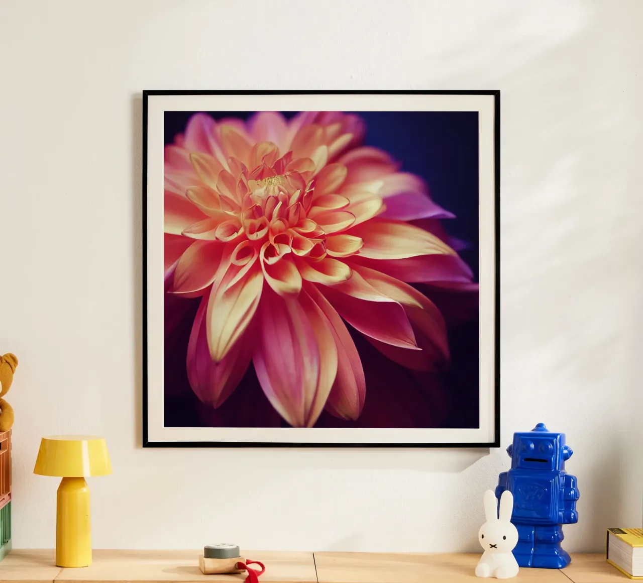 Macro Orange & Pink Dahlia Flower carta hahnemühle da Bold Blooms