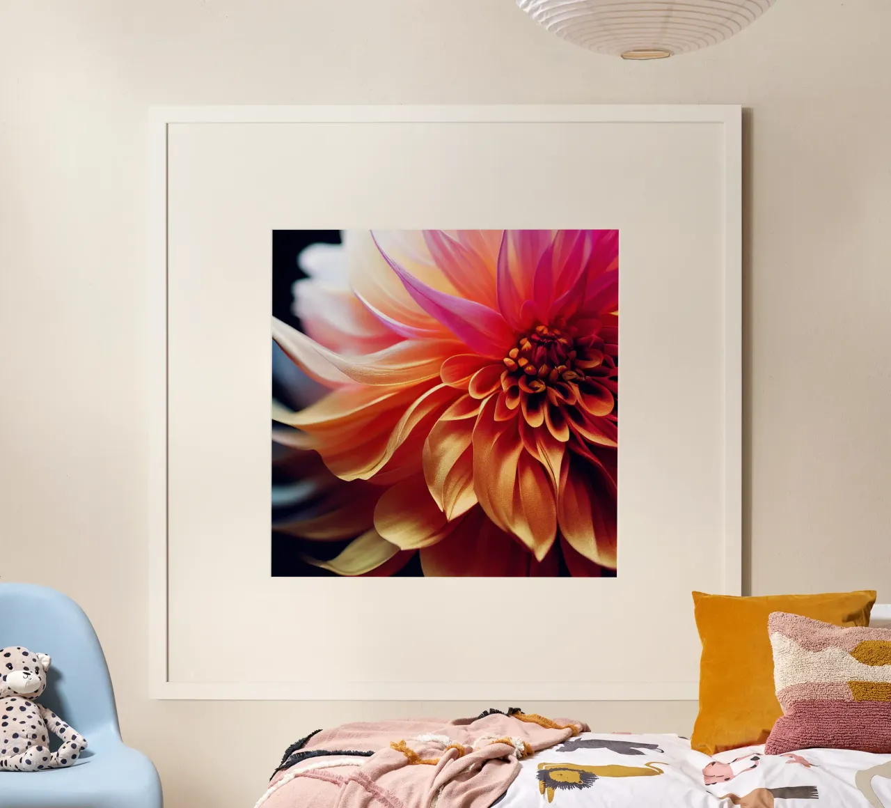 Macro Orange & Pink Dahlia Flower poster da Bold Blooms