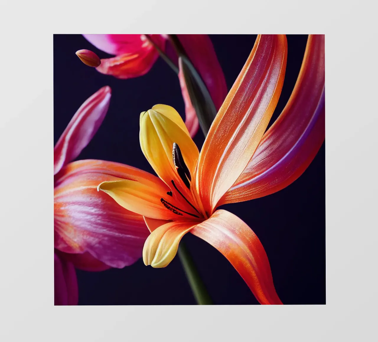Macro fiore di giglio tigrato arancione telo in pvc da Bold Blooms
