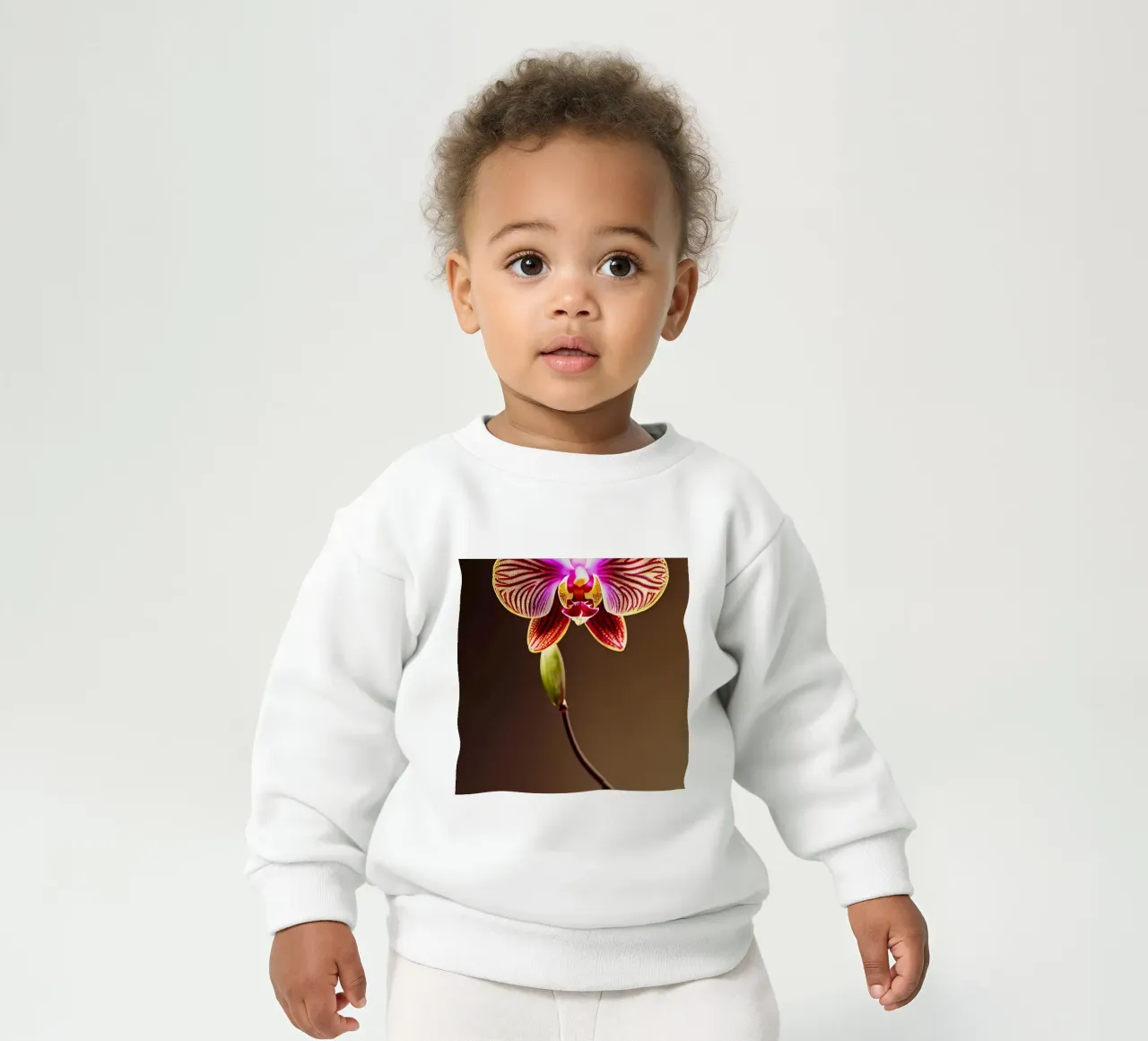 Macro Orchid Flower baby sweatshirt by Bold Blooms