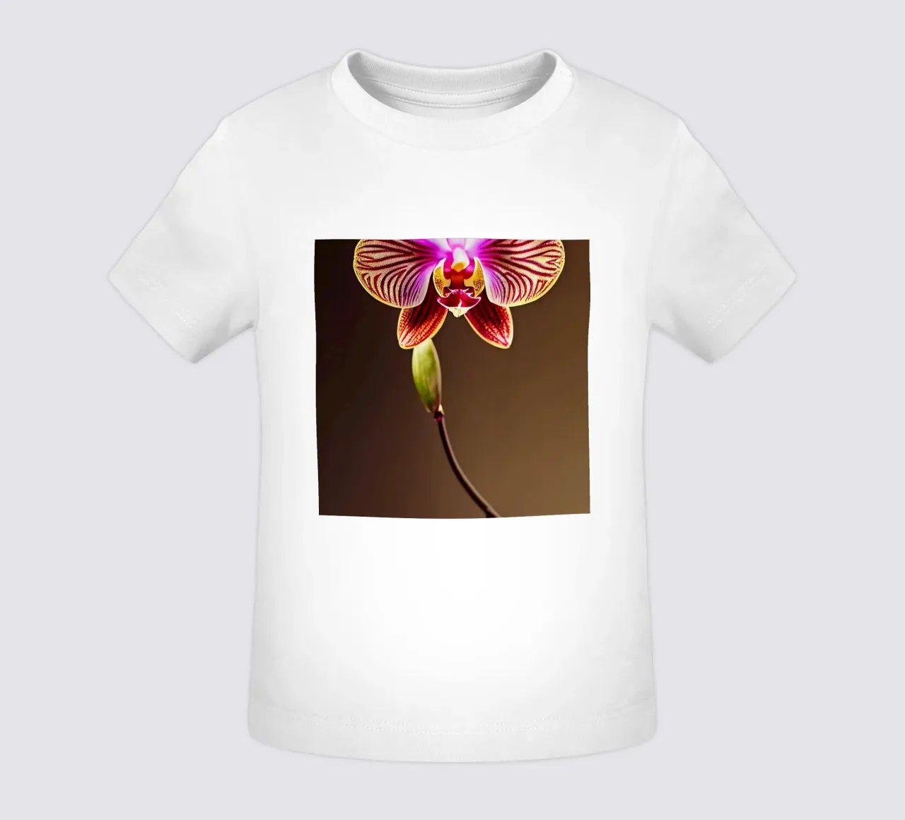Macro Orchid Flower baby t-shirt by Bold Blooms