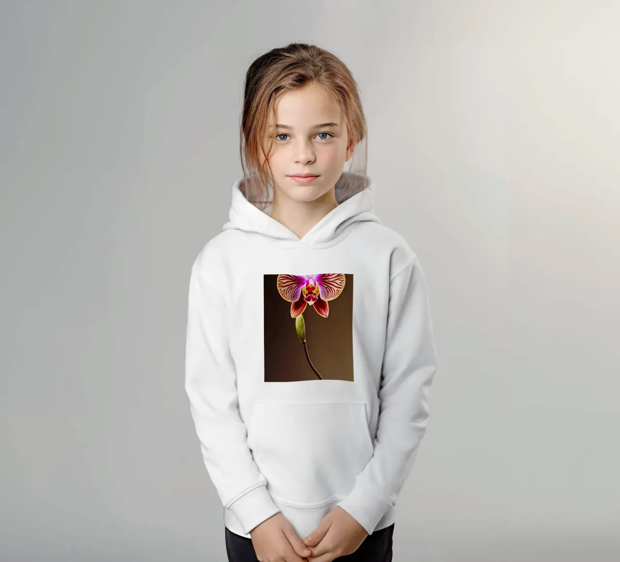 Macro fiore di orchidea felpa bambino con cappuccio da Bold Blooms
