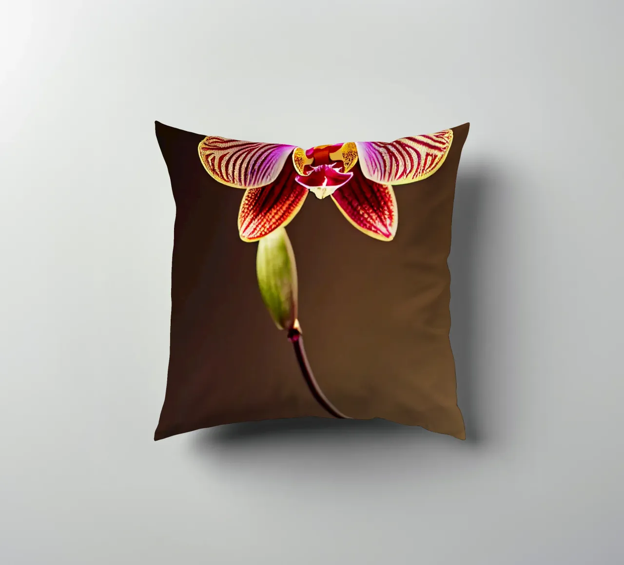 Macro fiore di orchidea cuscino da Bold Blooms