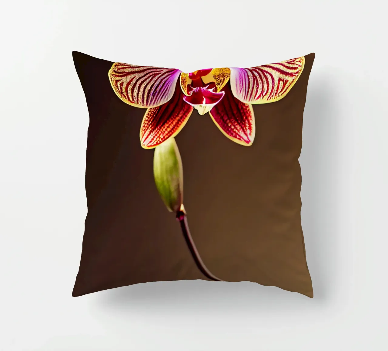 Makro Orchidee Blume Kissen von Bold Blooms