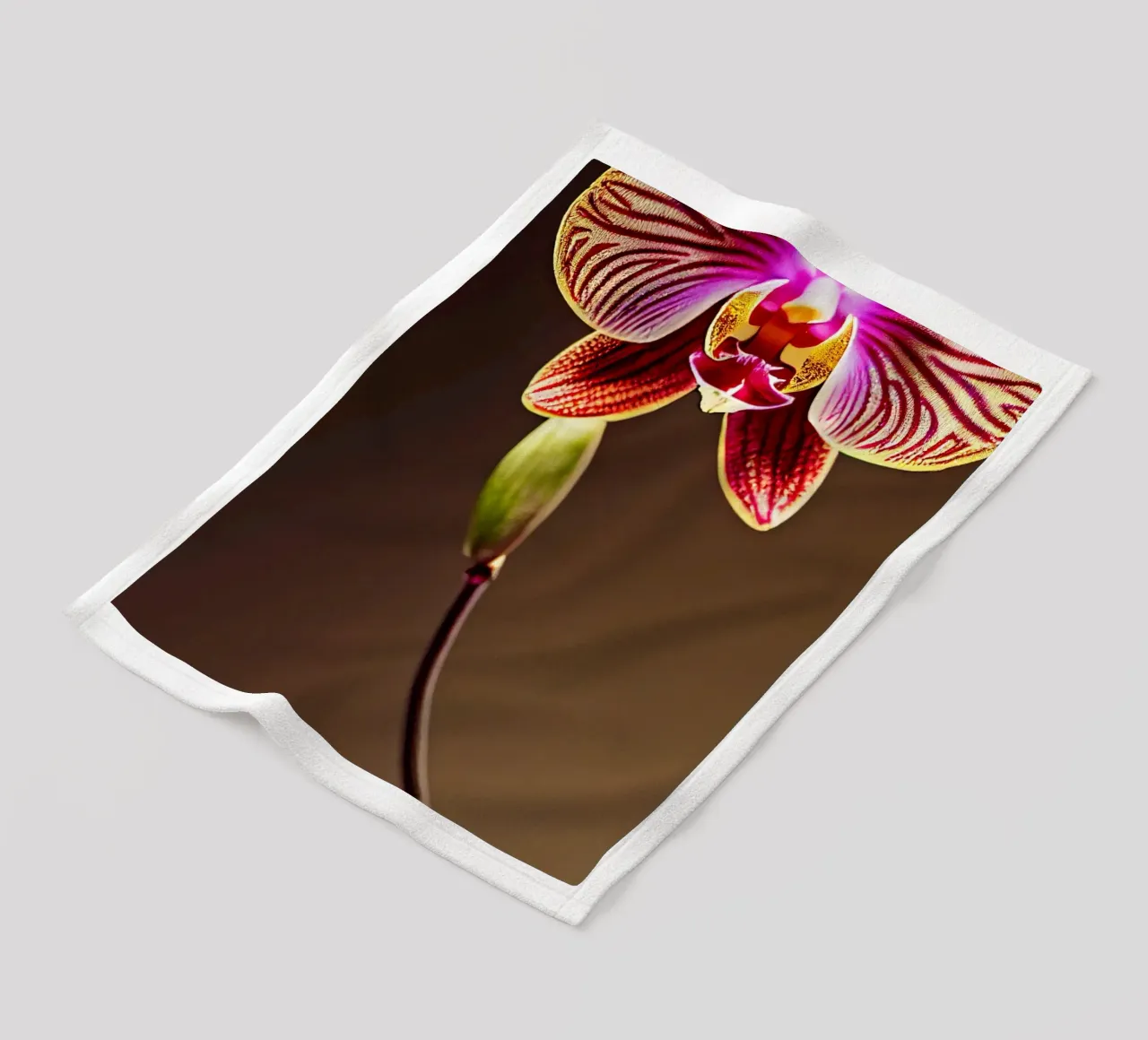 Macro orchidee bloem fleecedeken van Bold Blooms