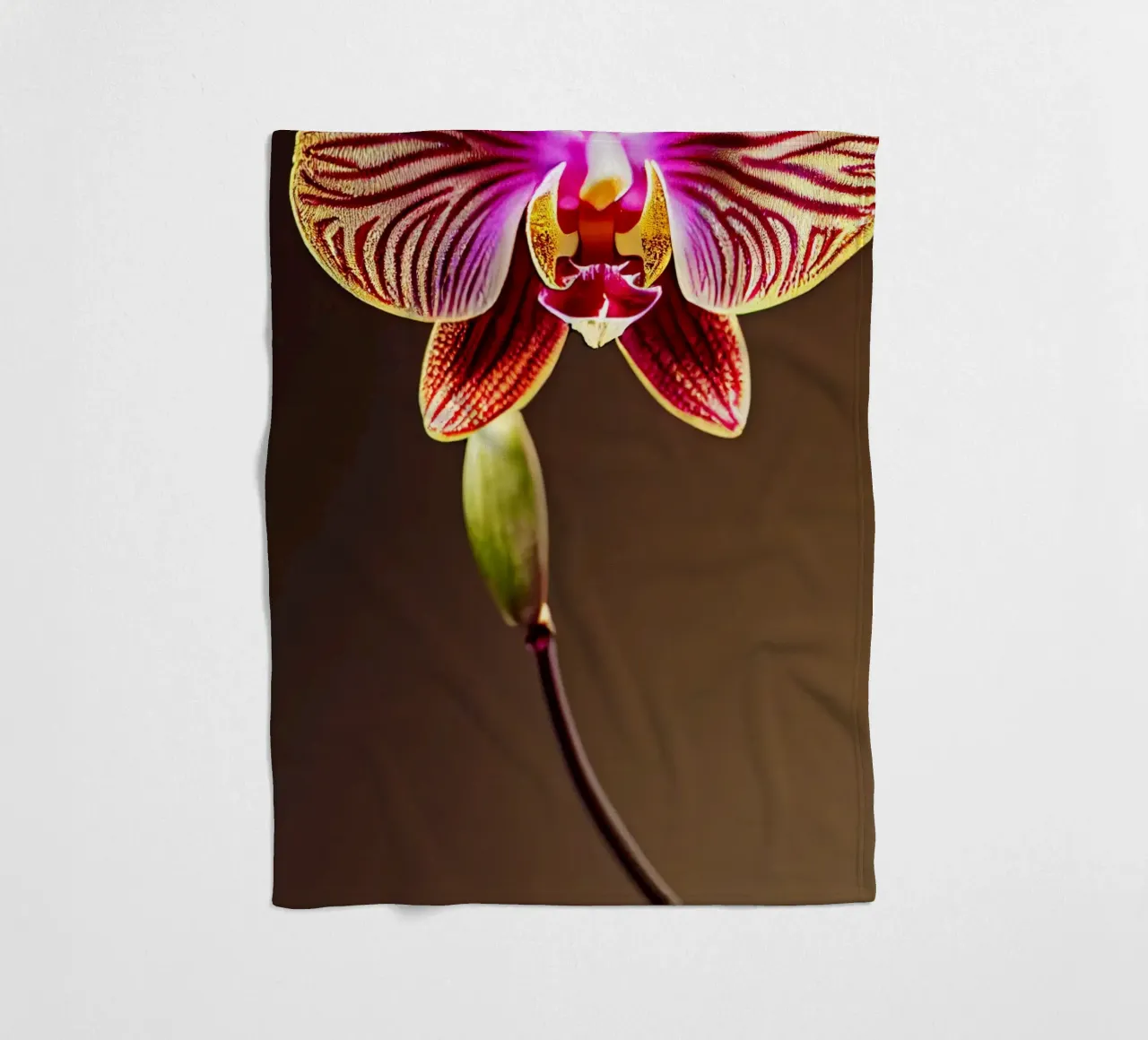Macro orchidee bloem fleecedeken van Bold Blooms