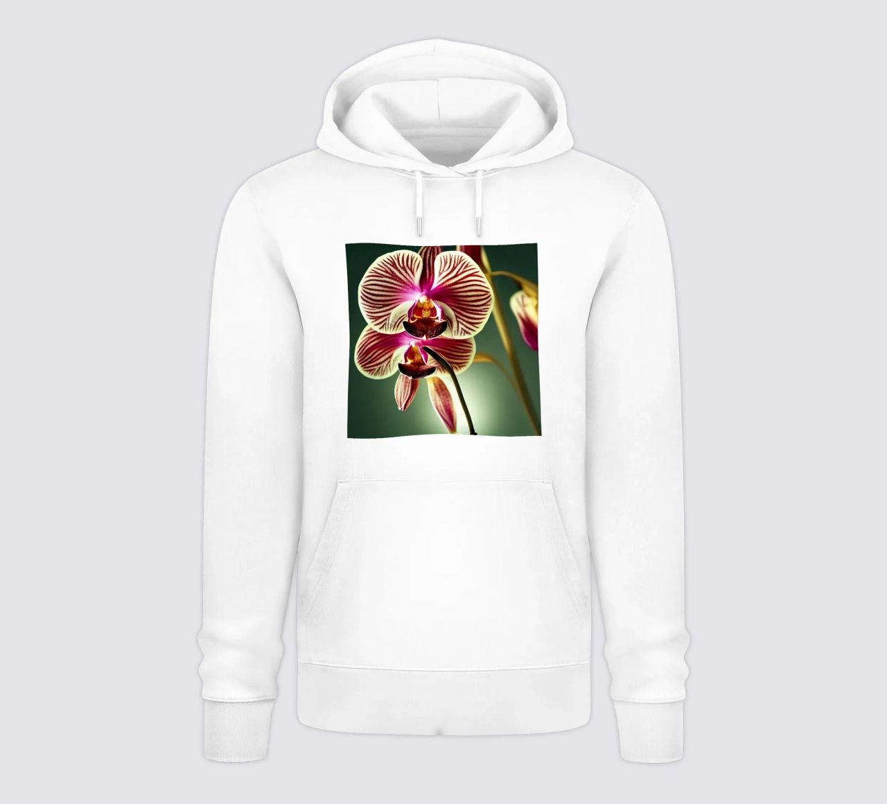 Macro fiore di orchidea felpa con cappuccio da Bold Blooms