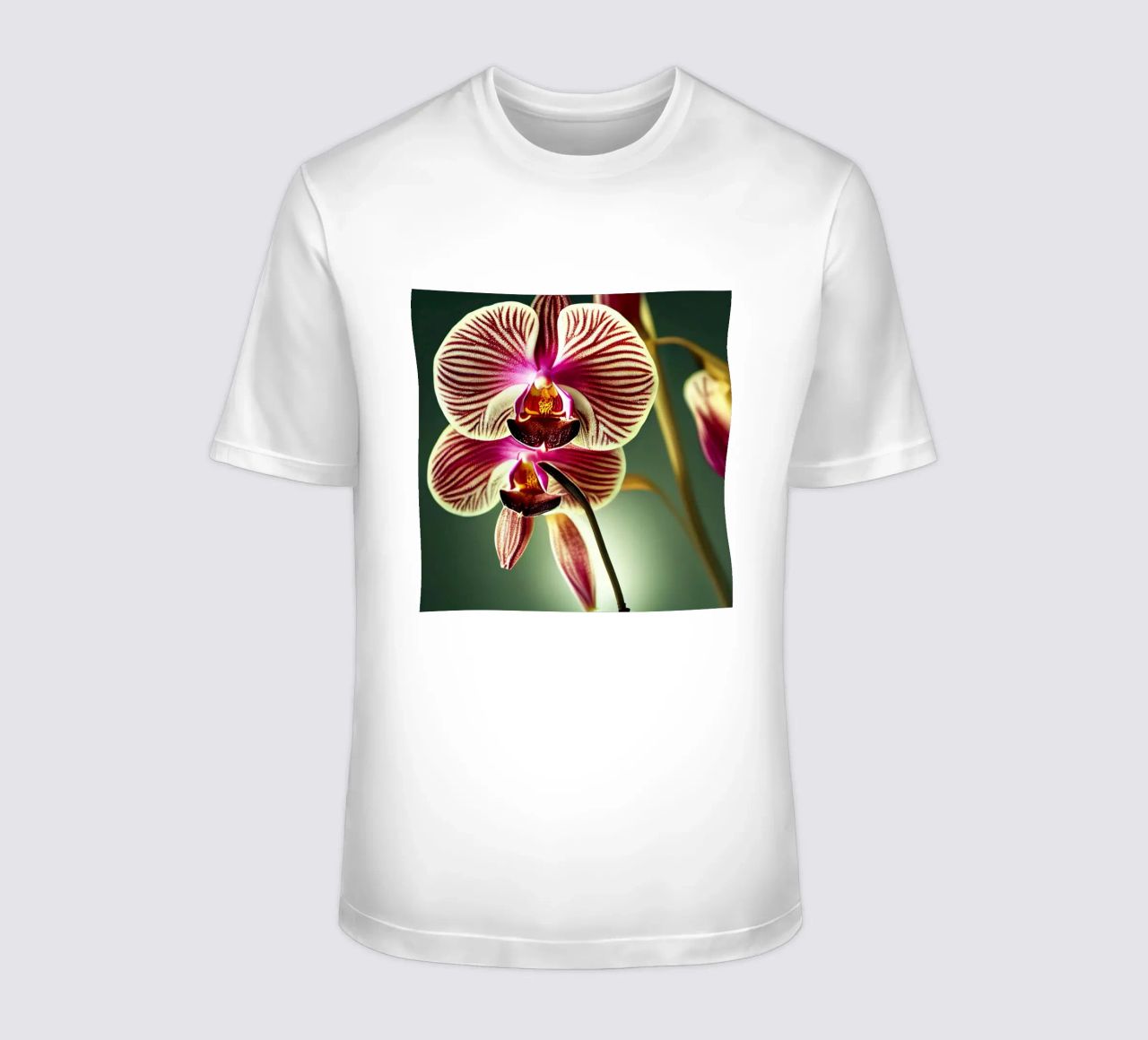 Macro fiore di orchidea t-shirt da Bold Blooms