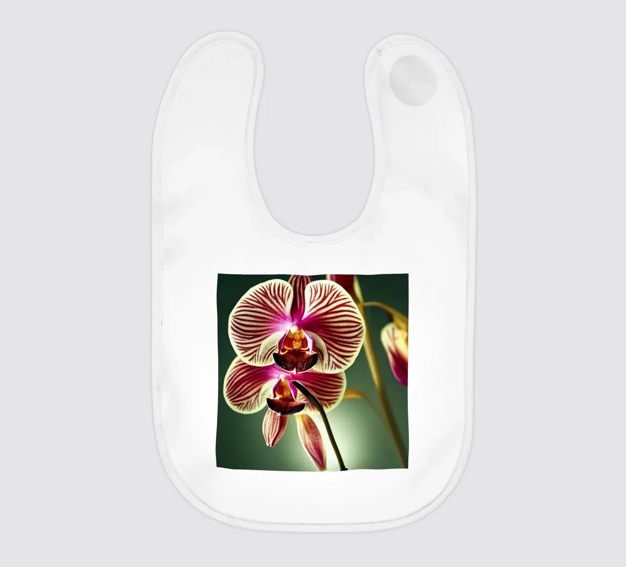 Makro Orchidee Blume Babylätzchen von Bold Blooms
