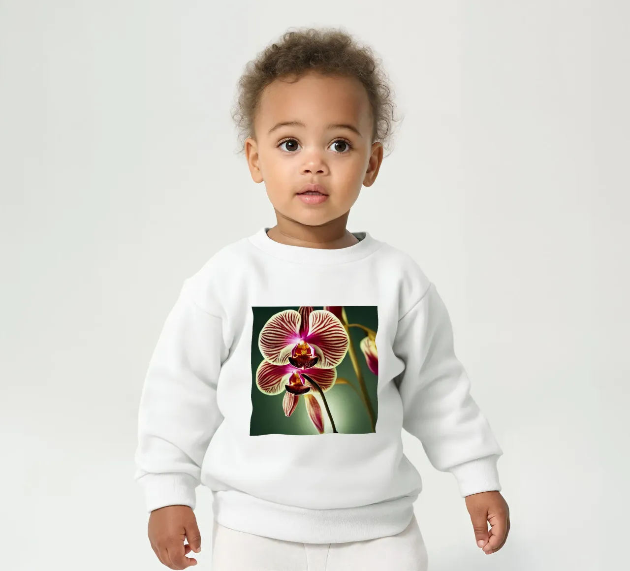 Fleur d'orchidée macro sweat pour bébé de Bold Blooms