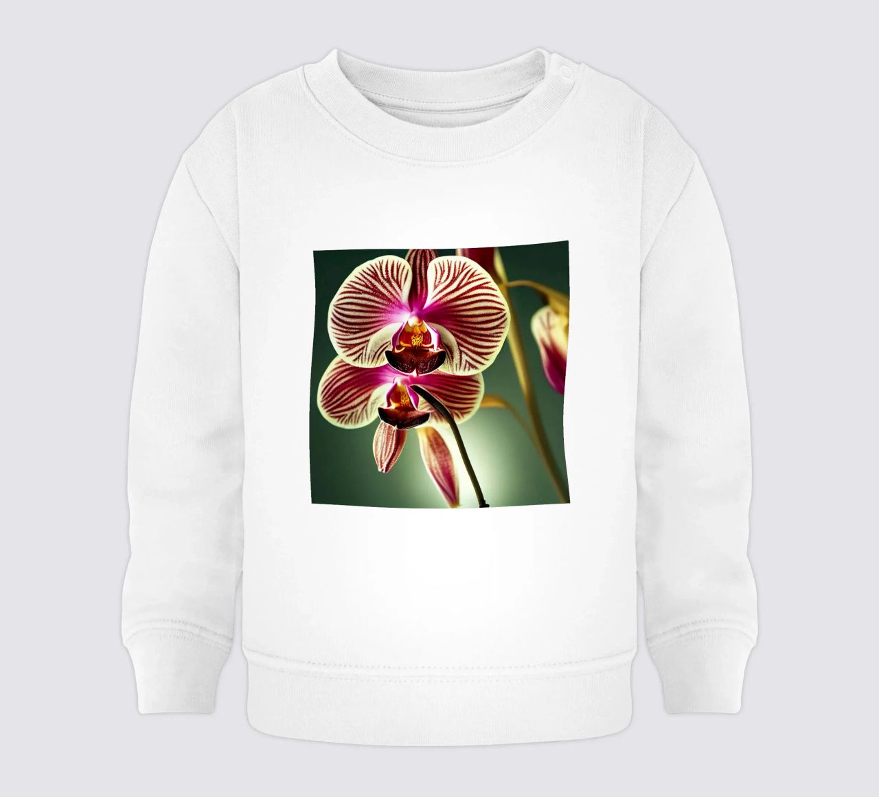 Macro fiore di orchidea felpa neonato da Bold Blooms
