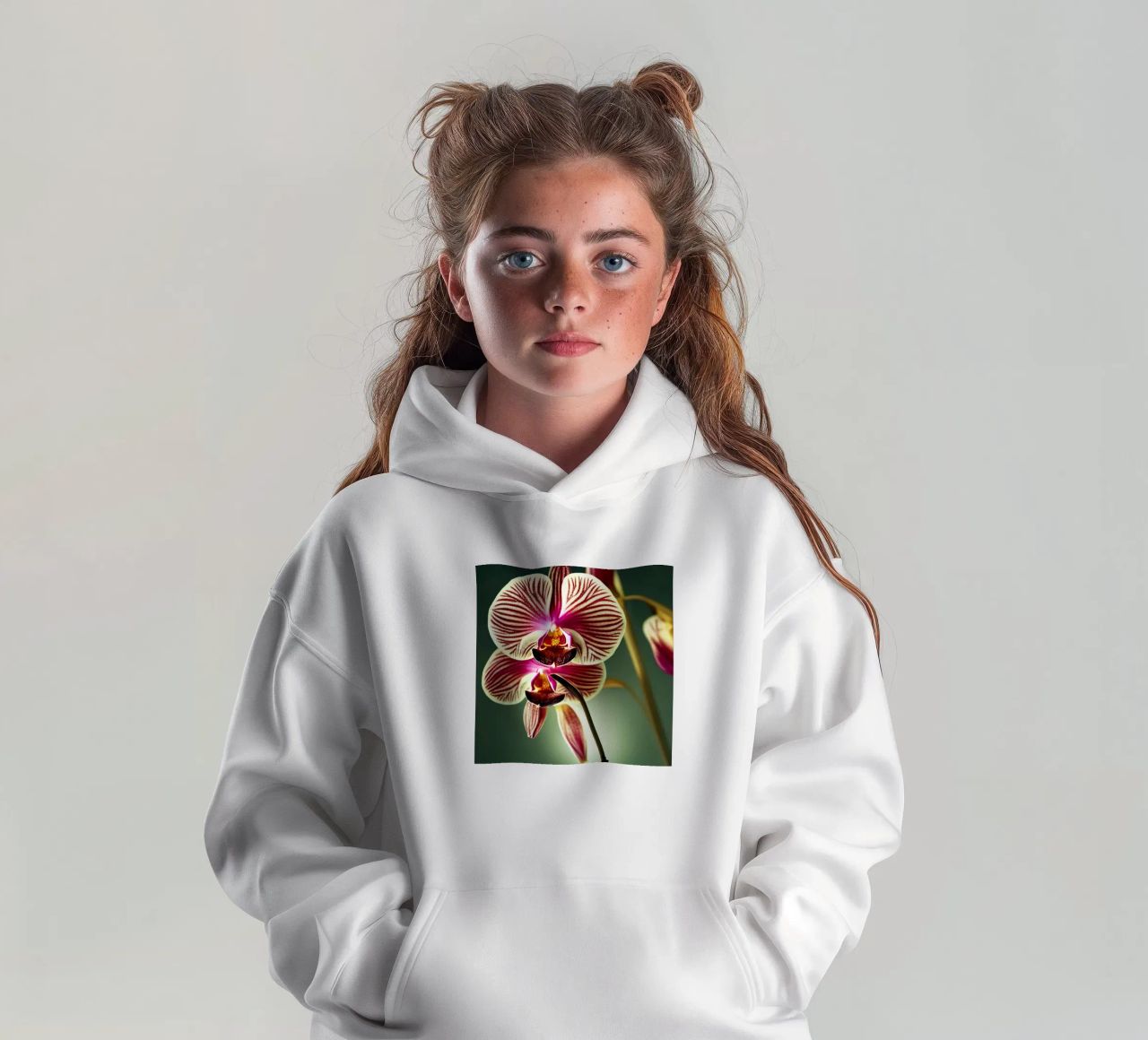Macro fiore di orchidea felpa bambino con cappuccio da Bold Blooms